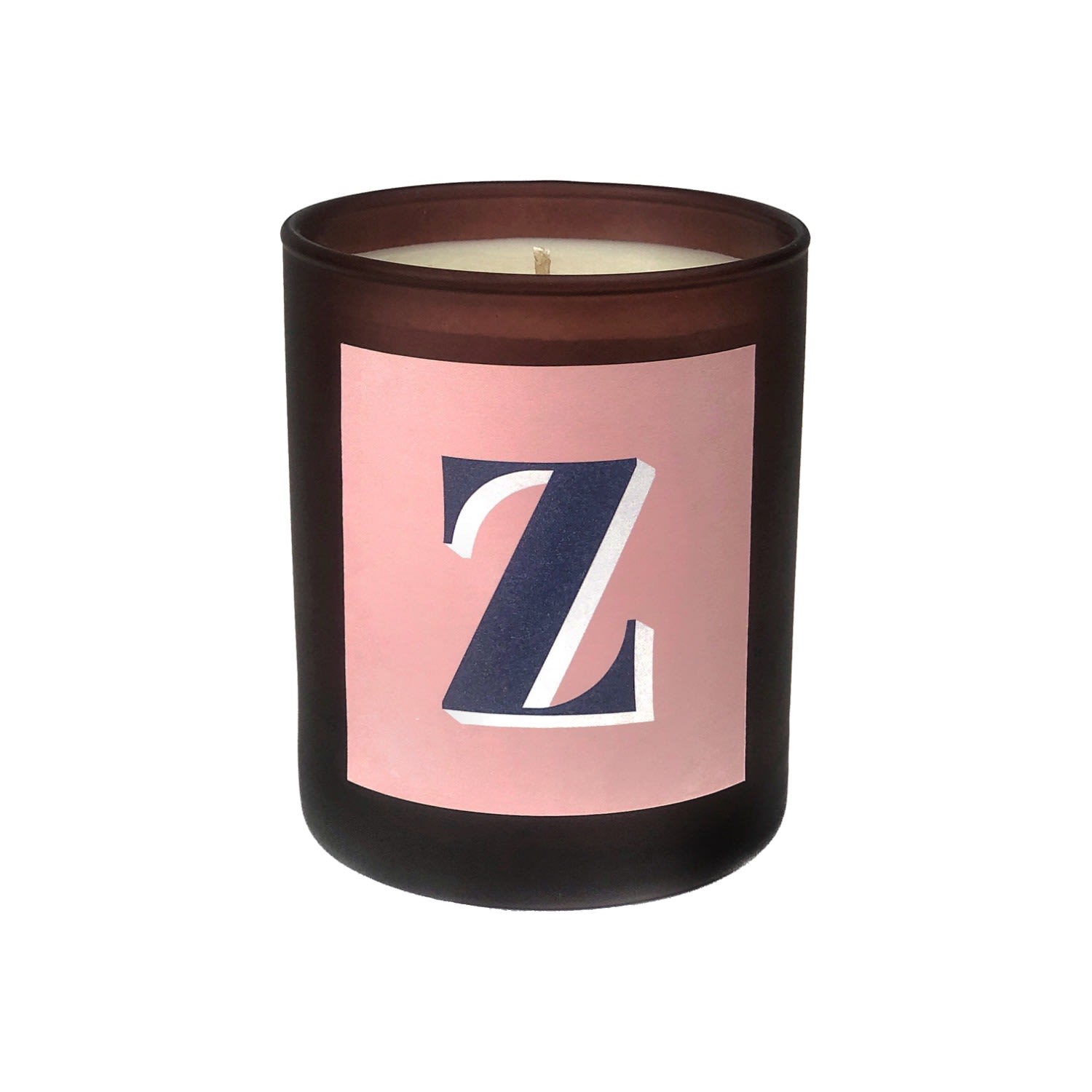 Pink / Purple Initial Z Candle - Alba Refillable Large Alphabet Candle Little Karma Co. Ltd