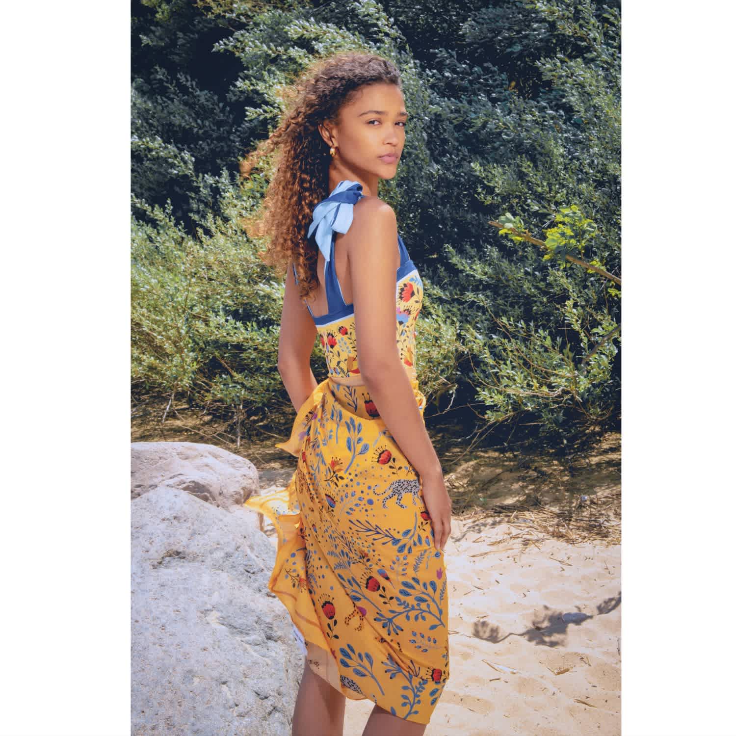 Beach Sarong Wrap - Amazon Rainforest - Yellow | Jessie Zhao New York
