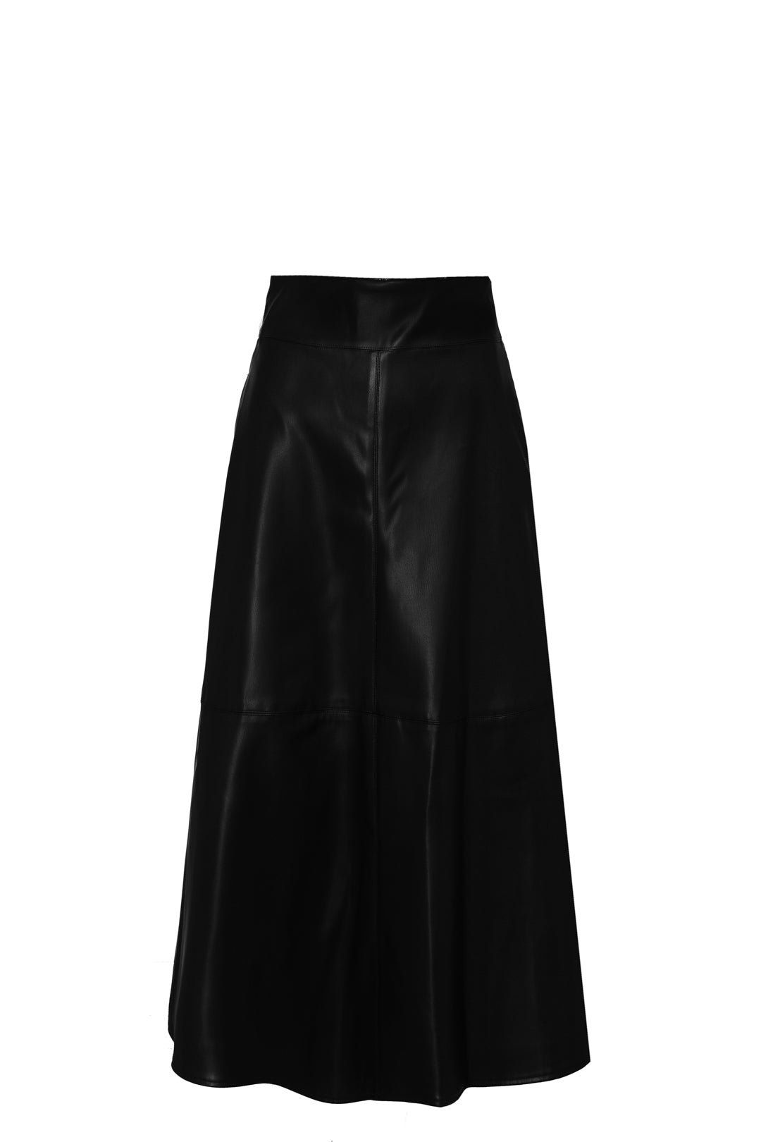 The Extreme Collection Women's Black Olive Jet Faux Leather Midi Skirt In Black