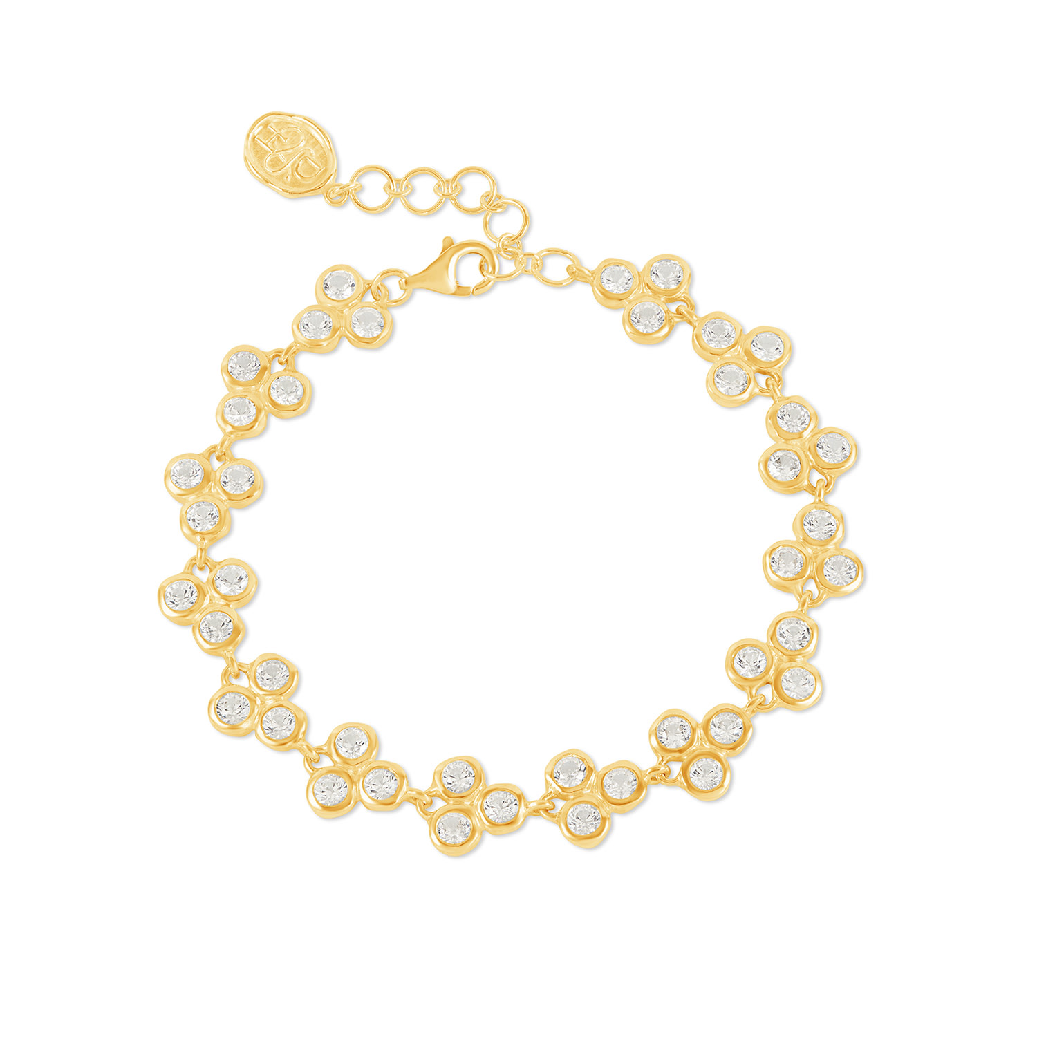 Dower & Hall Women's Yellow / Orange / White Ice Trio Array Line Bracelet In Gold Vermeil