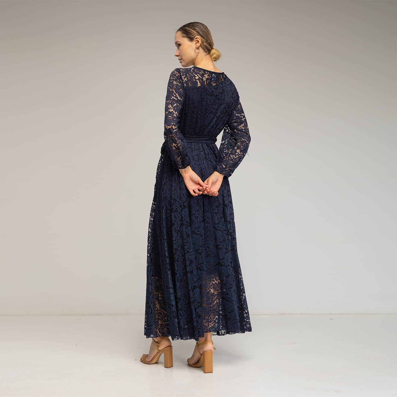 Tantra Spain Sl Long Lace Dress With Elastic Waistband - Blue
