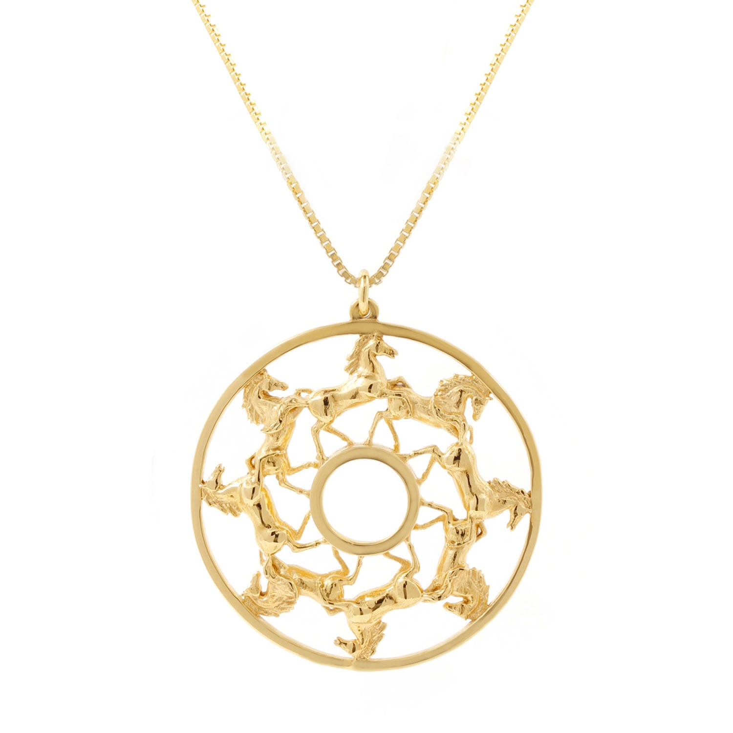 Women’s Horse Medallion Necklace - Gold Lee Renee