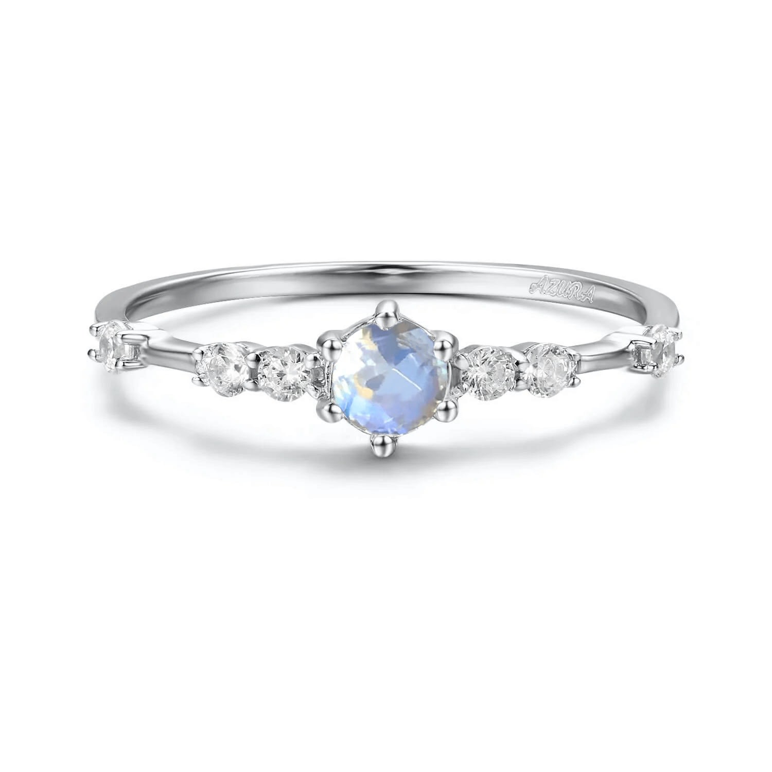 Women’s Silver The Center Of The Universe Moonstone Ring White Gold Vermeil Azura Jewelry New York