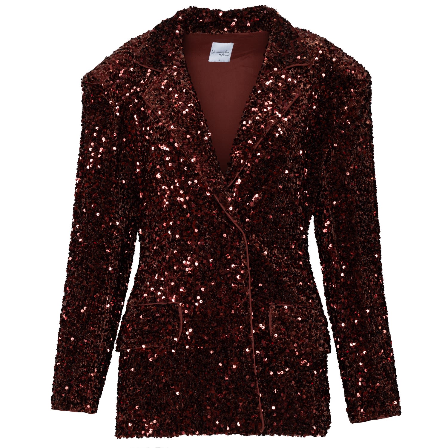 Women's Brown Liza Sequin Blazer In Bronzite | XXL | Ofuure
