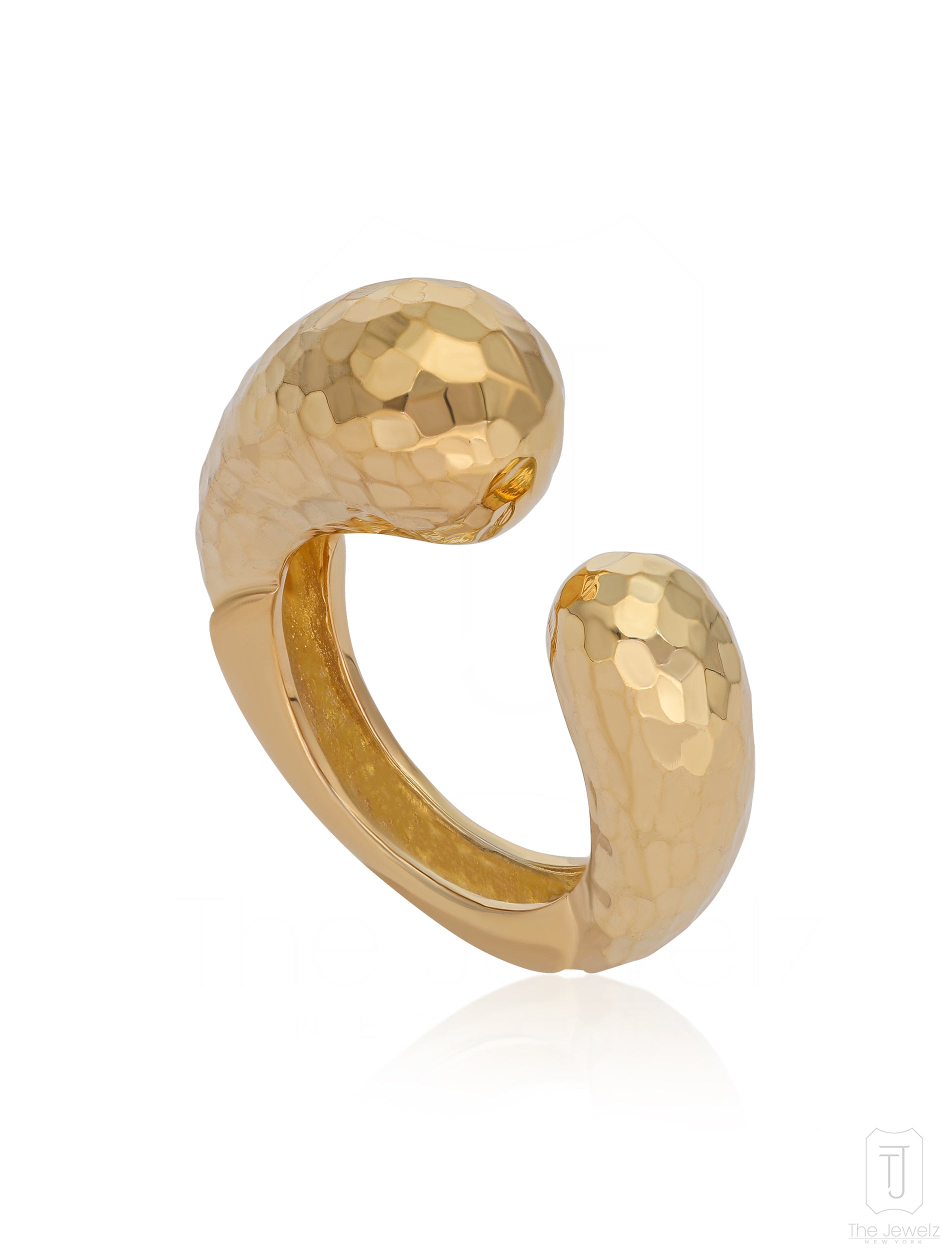 The Jewelz Women's Gold Chroma Hand Carved Chunky Ring In Silver