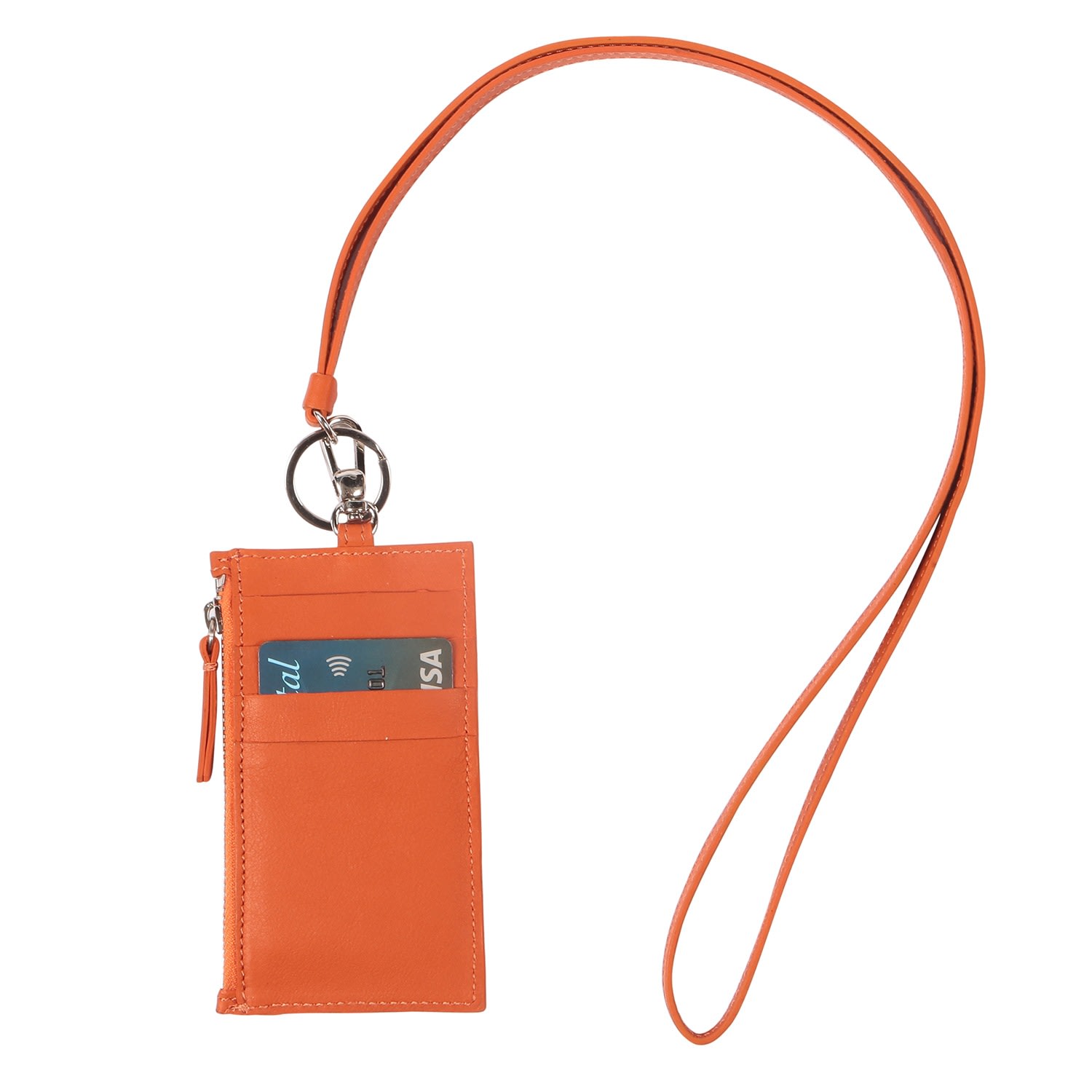 Sjw Bags London Women's Nicky Leather Neck Wallet In Orange In Orange