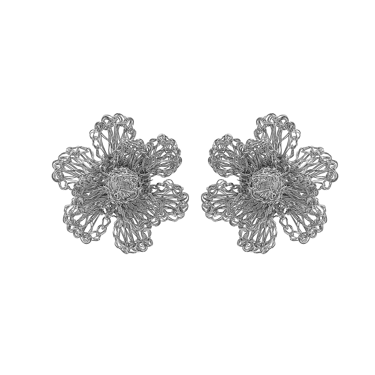 Women’s All Silver Flora Handmade Earrings Lavish by Tricia Milaneze