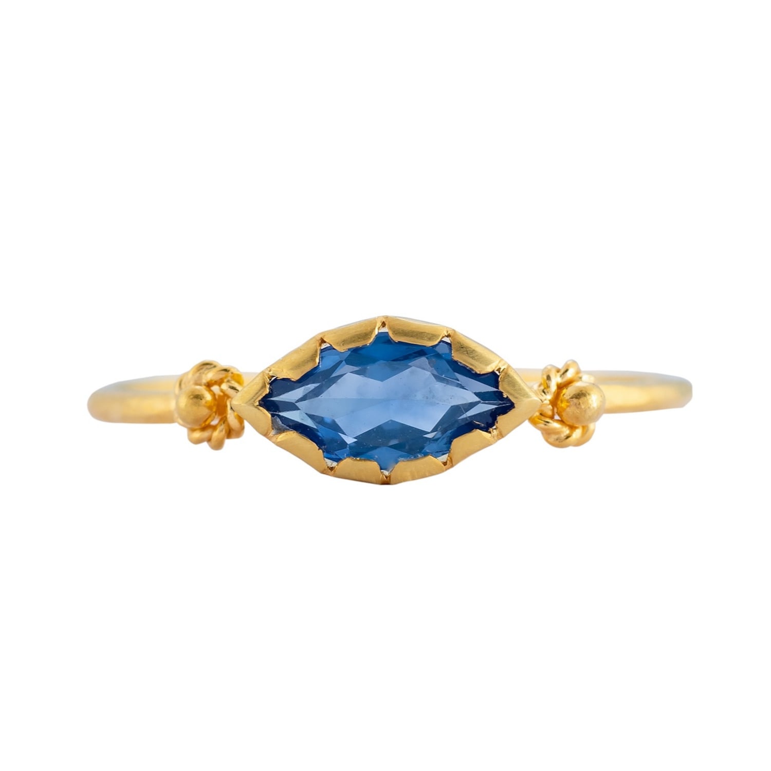 Women’s Blue / Gold Grecian Gold Blue Sapphire Stacking Ring Emma Chapman Jewels