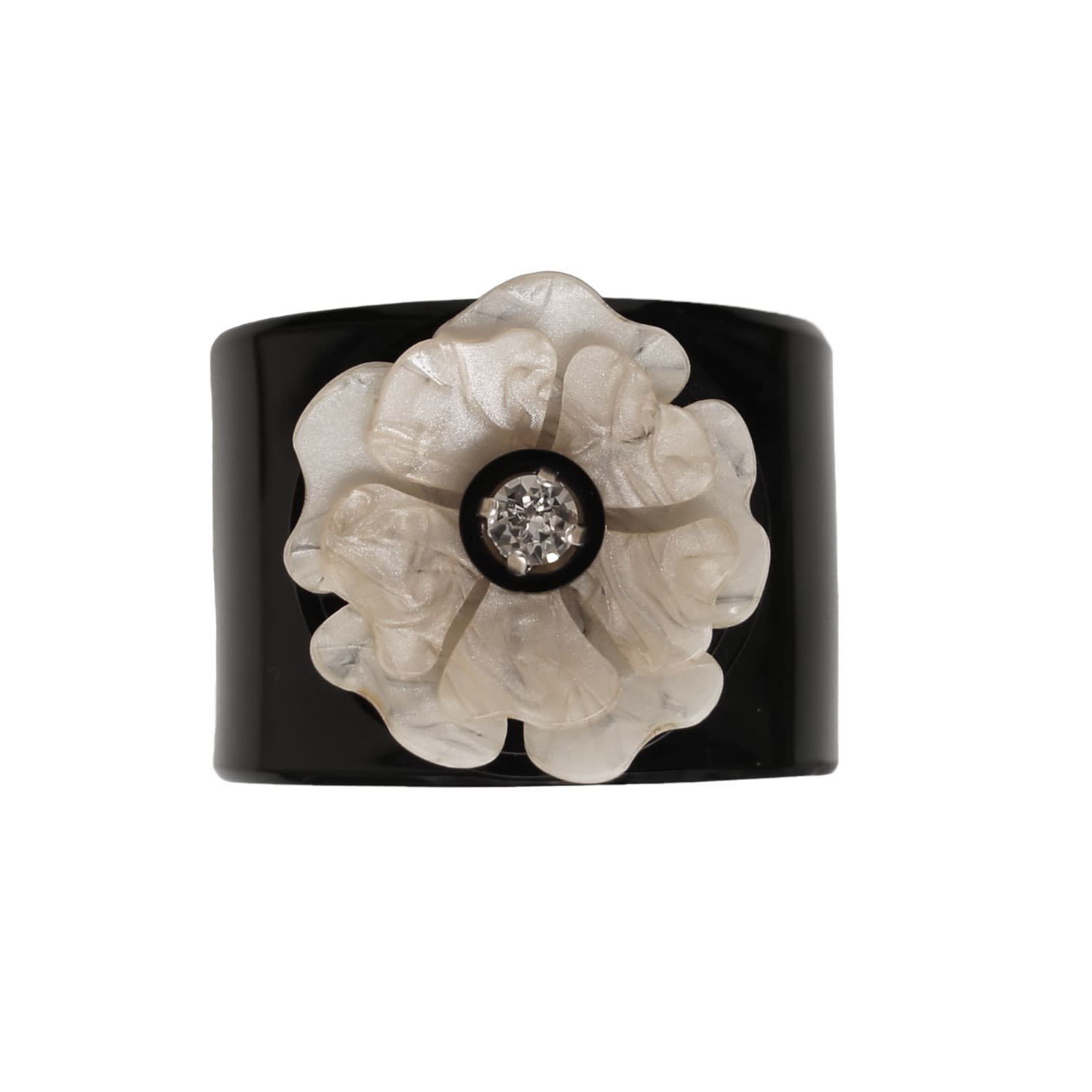 Gissa Bicalho Women's Black / Neutrals Handmade Acrylic Bracelet Pick Up Camelia In Black