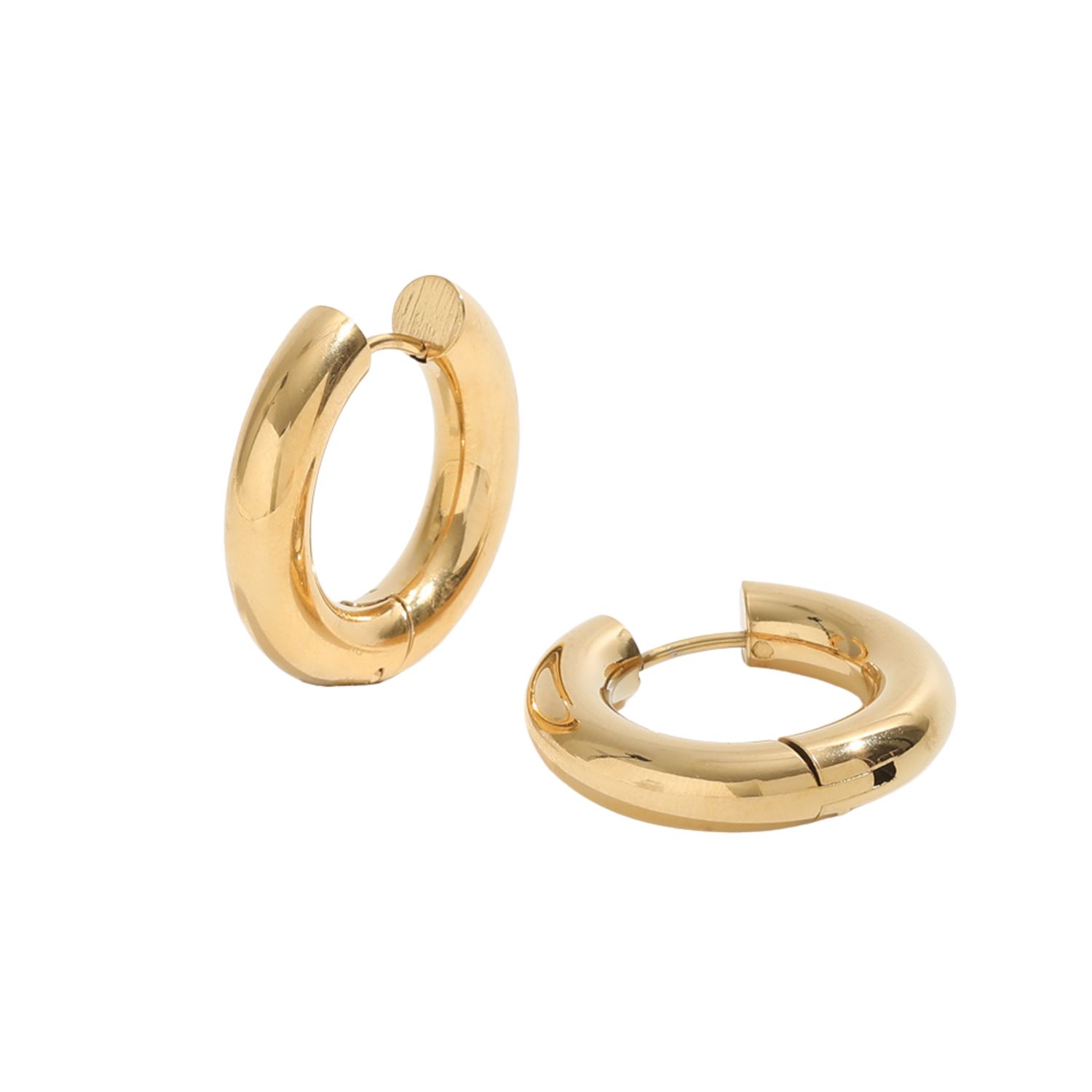 Women's Gold Annie Apple Alona Classic Hoop Earrings | Bermuda Watch Company