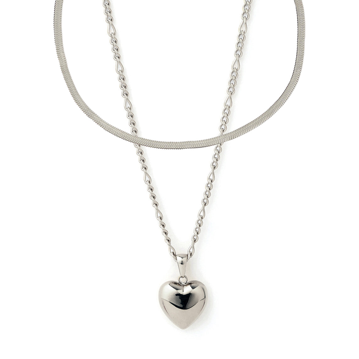 Arms Of Eve Women's Lovebird Necklace Stack - Silver In Silver