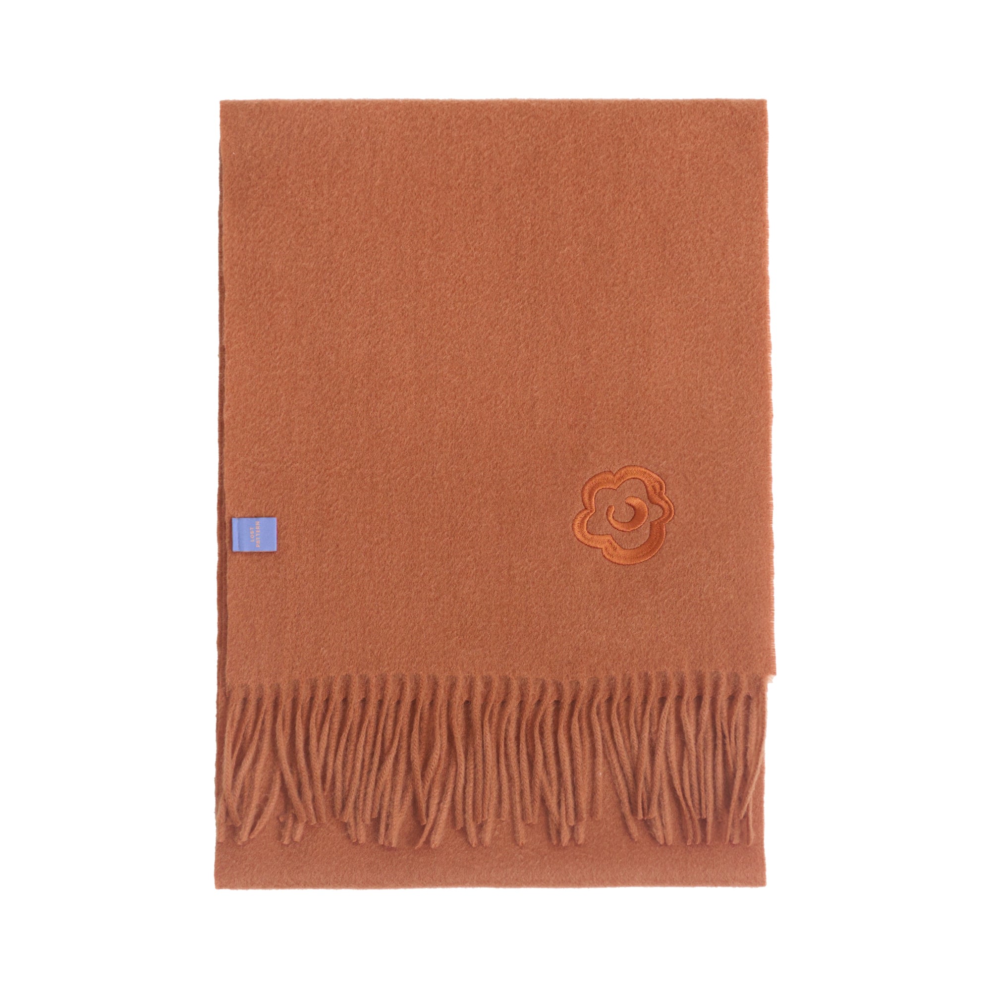 Women’s Red "Lost In Warmth" Classic Cashmere Scarf - Caramel Lost Pattern Nyc