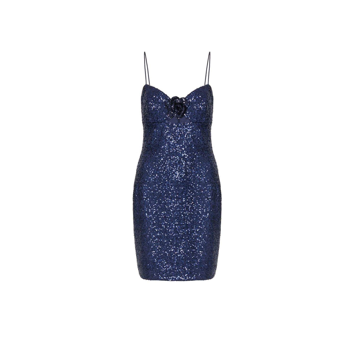 Women’s Sequined Navy Blue Mini Dress Extra Small Rue Les Createurs