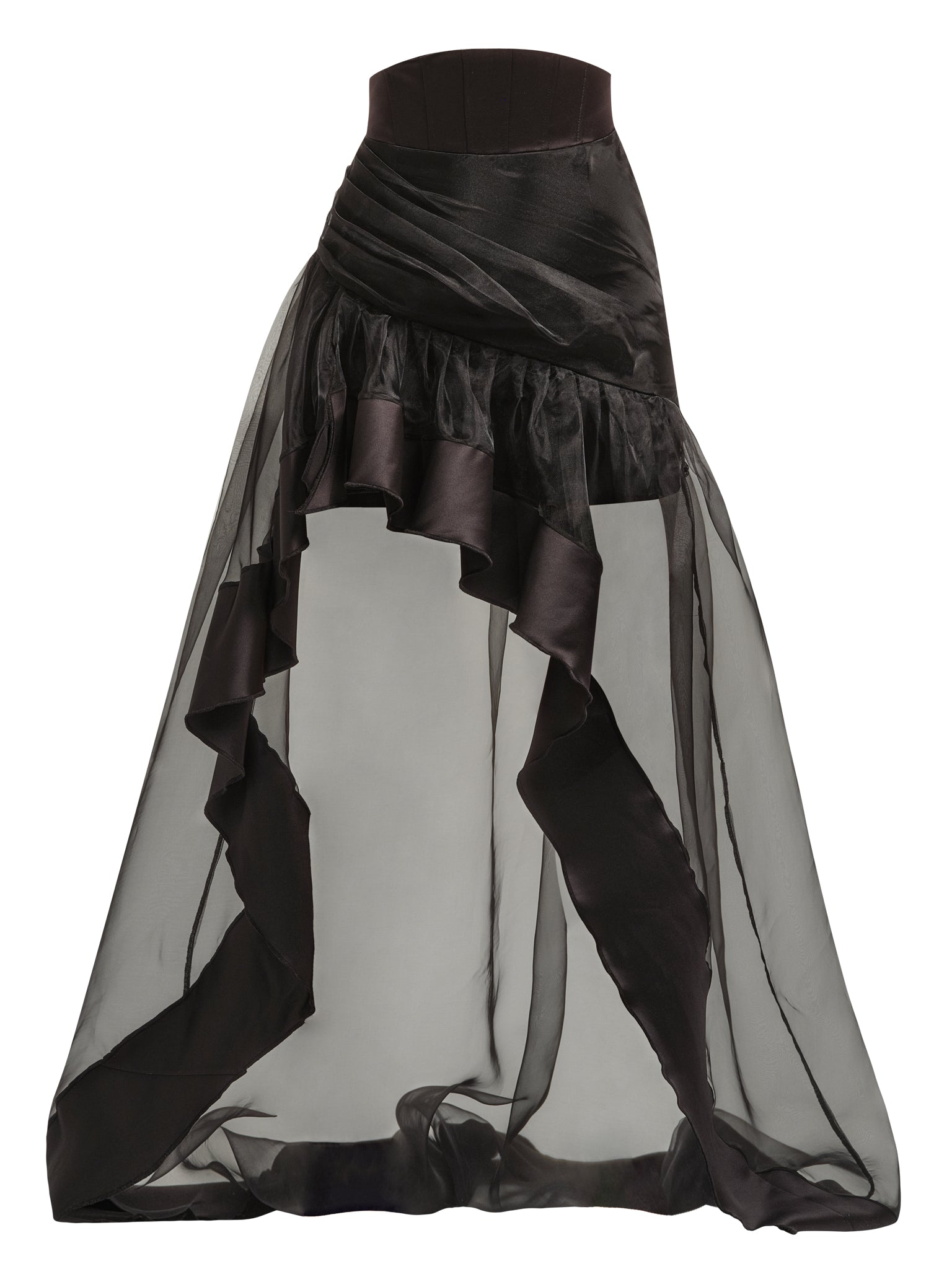 Women’s Black Savage Beauty Asymmetric Organza Skirt Xxs Tia Dorraine