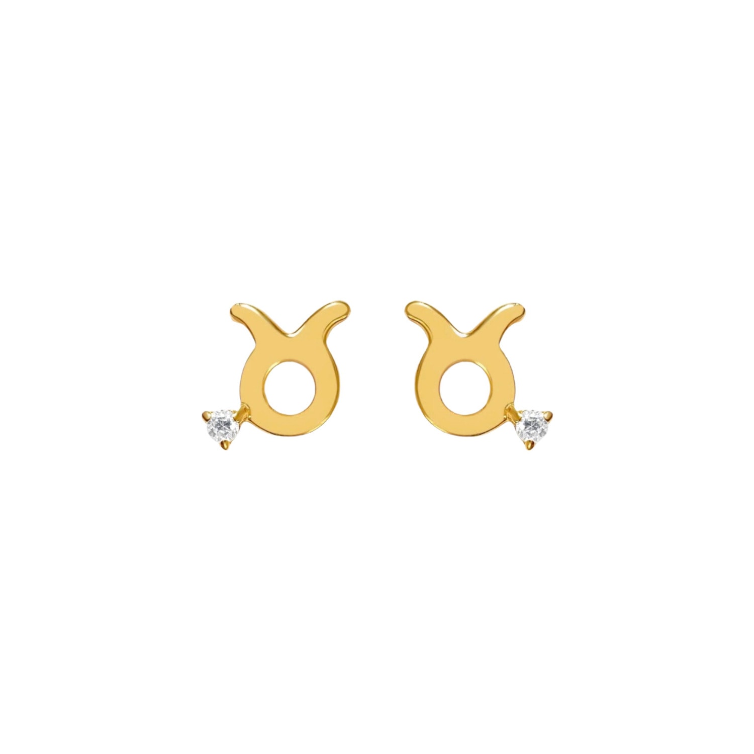 Women’s Gold Taurus Zodiac Stud Earrings Lucky Eleven