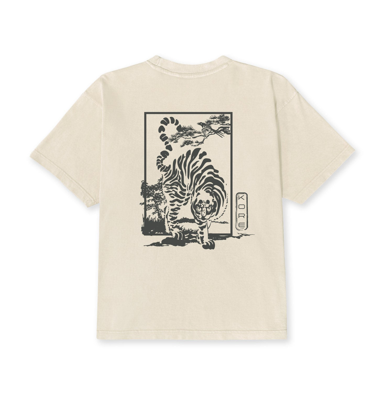 Korelimited Men's Neutrals Tiger & Magpie Tee In Cream In Multi