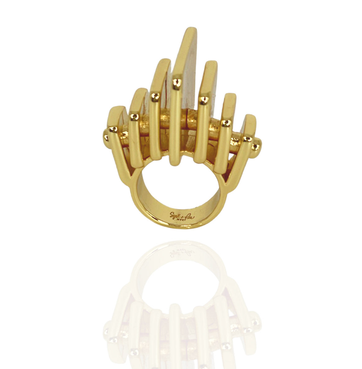 Women’s Gold Achilleas Skyscraper Statement Ring Syd and Pia Nyc