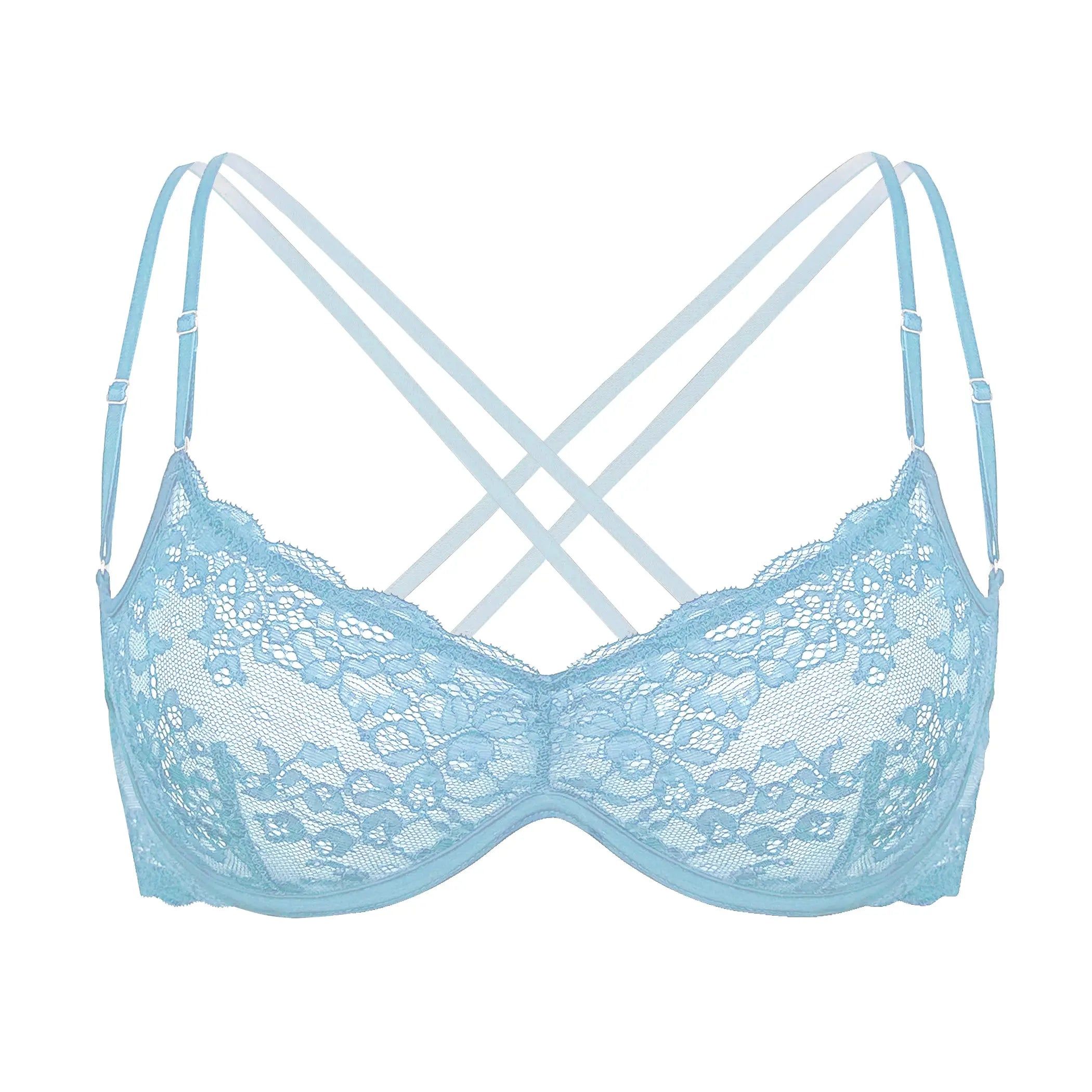 Monique Morin Lingerie Women's Blue Rush Sweetheart Bra Moonlit