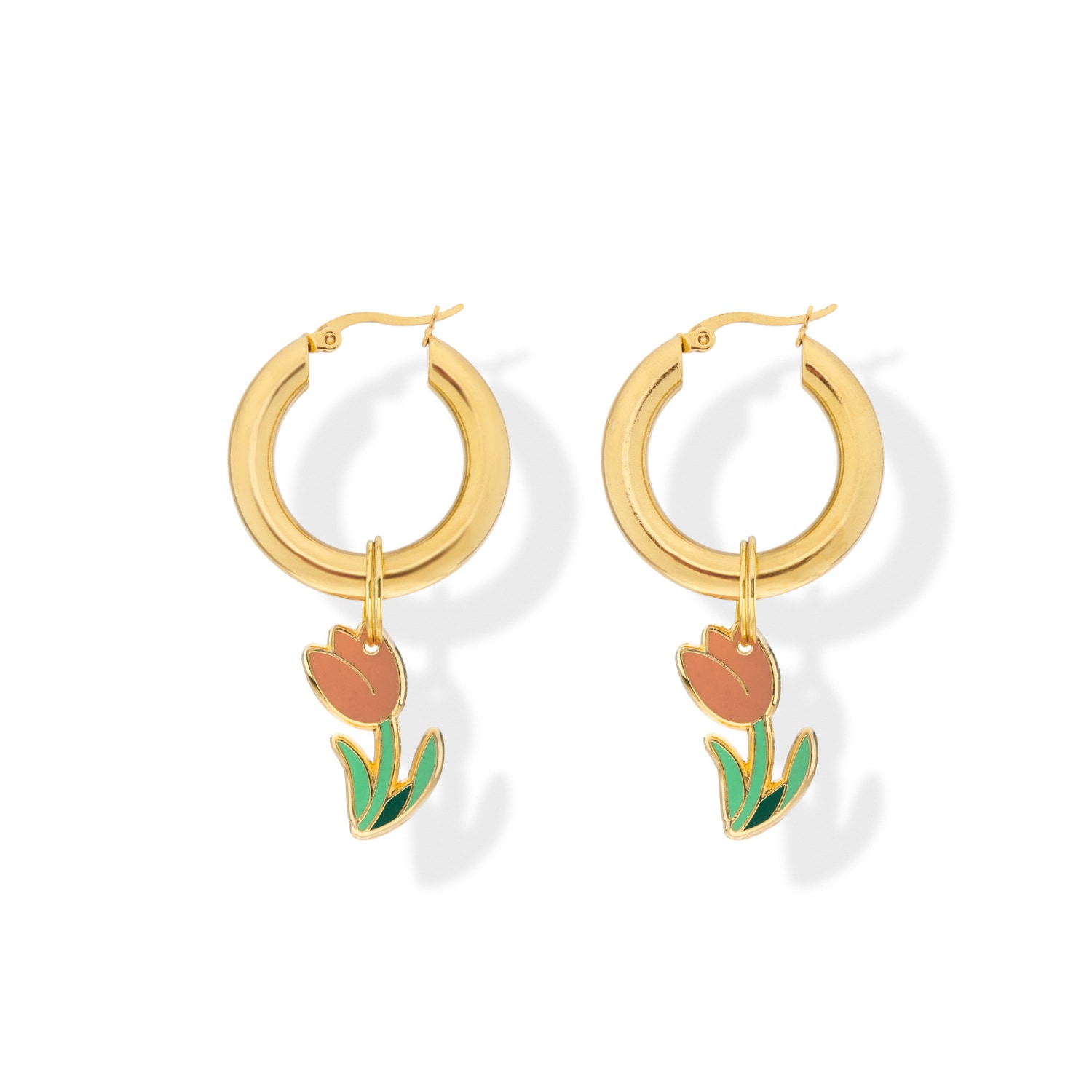 Women’s Golden Tulip Hoop Earrings Milk Tooth Ldn