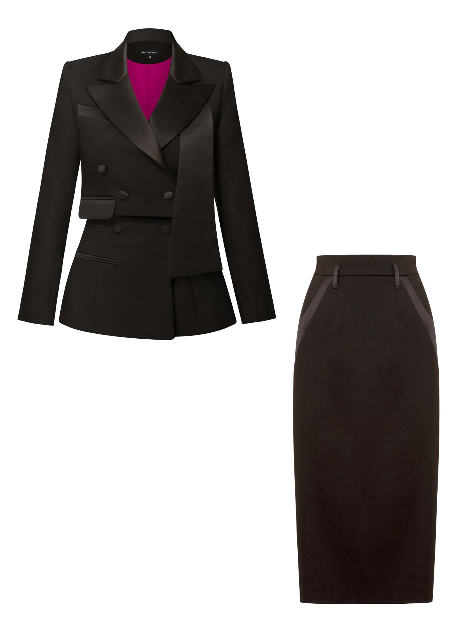 Tia Dorraine Très Chic Skirt Suit - Black In Black
