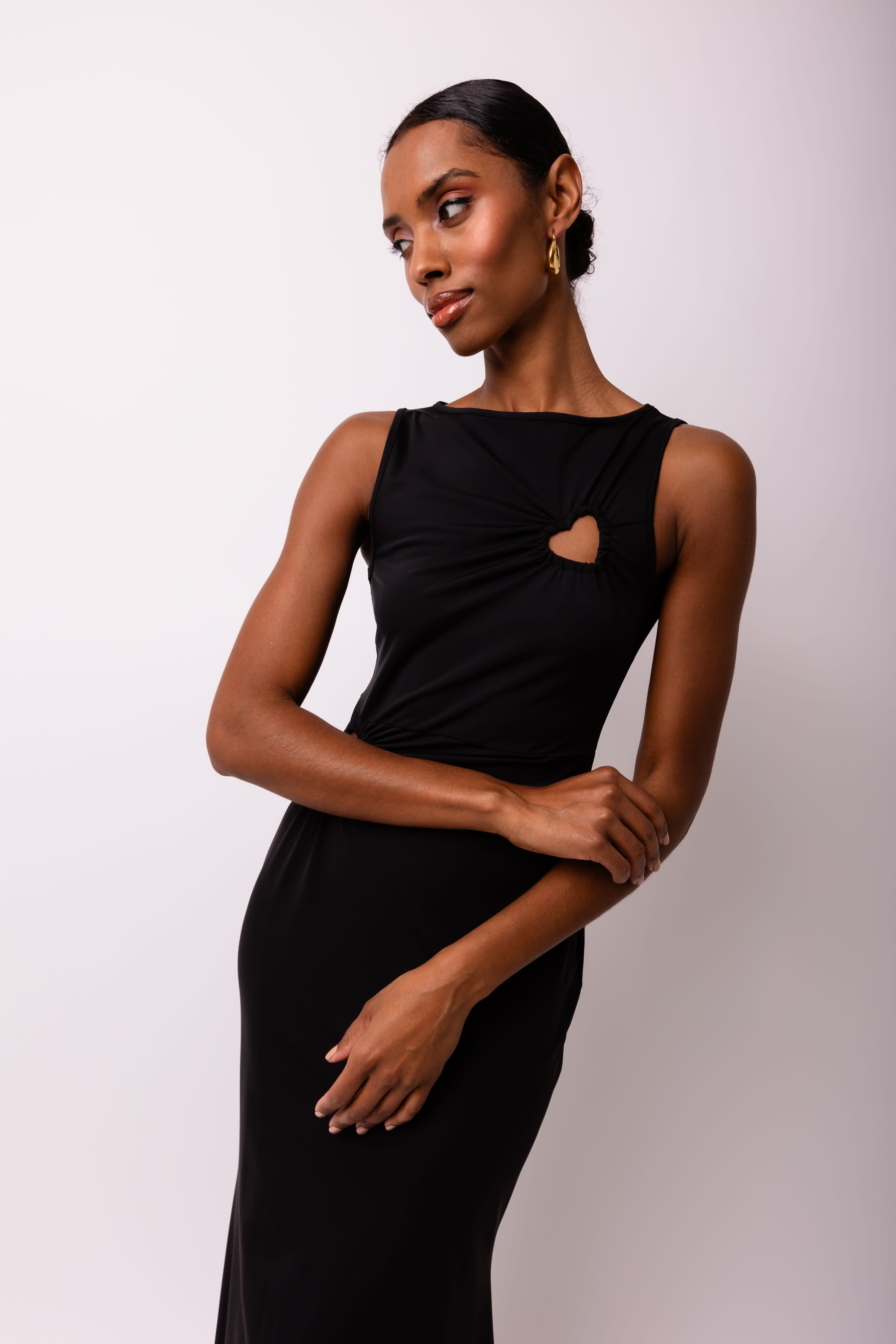 Harlie Black Heart Cut Out Maxi Dress | AMY LYNN | Wolf & Badger