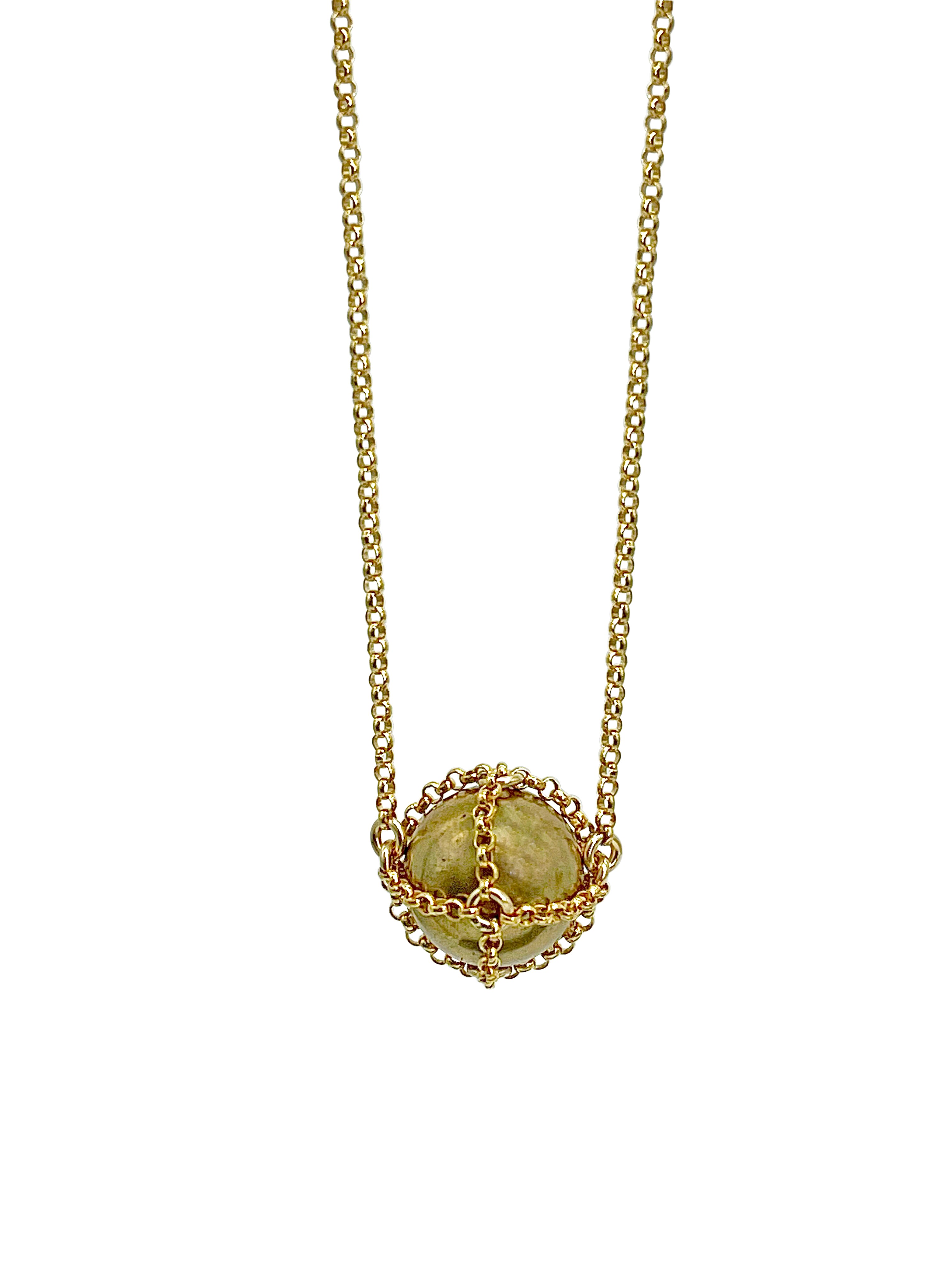 Mhart Women's Caged Gold Brass Sphere