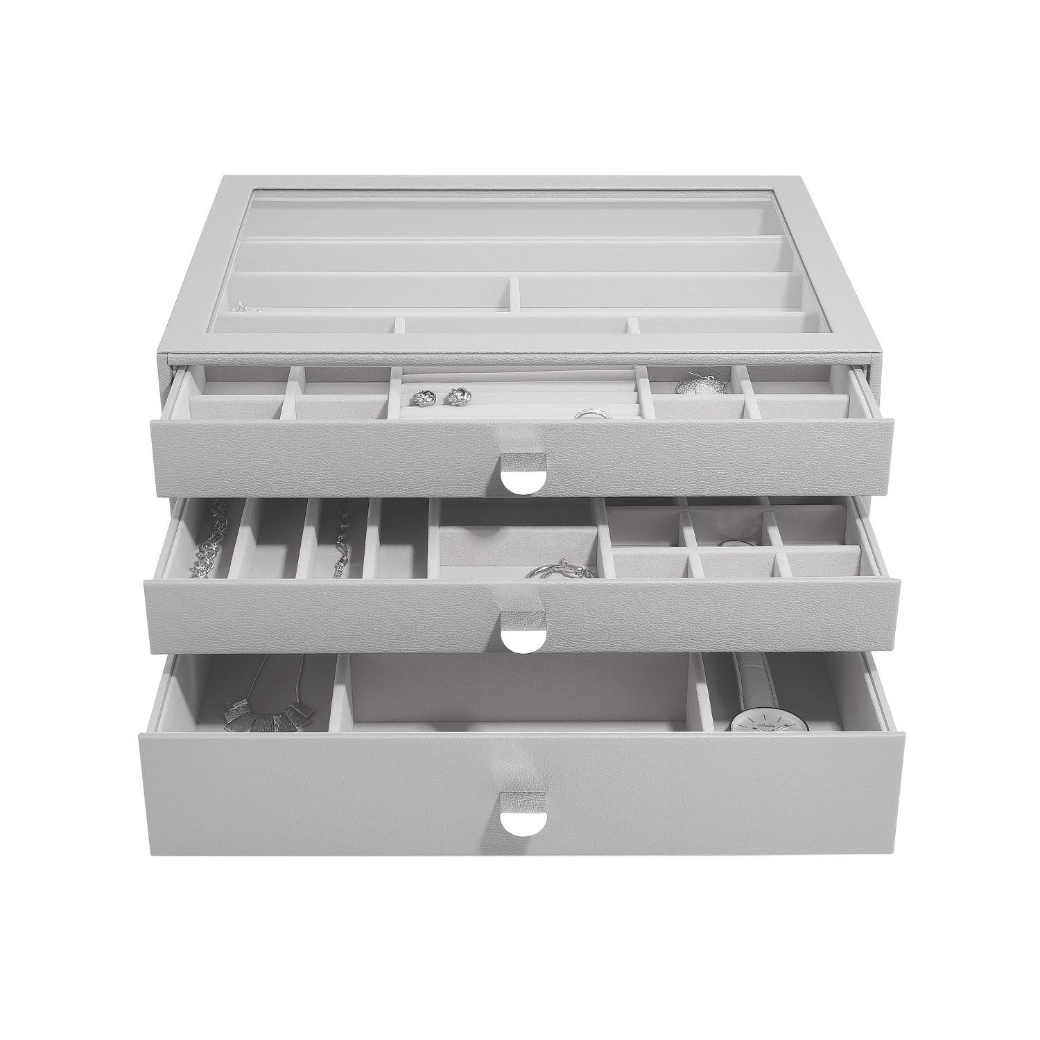 Stackers Supersize Pebble Grey Set Of Three Drawers | Stackers