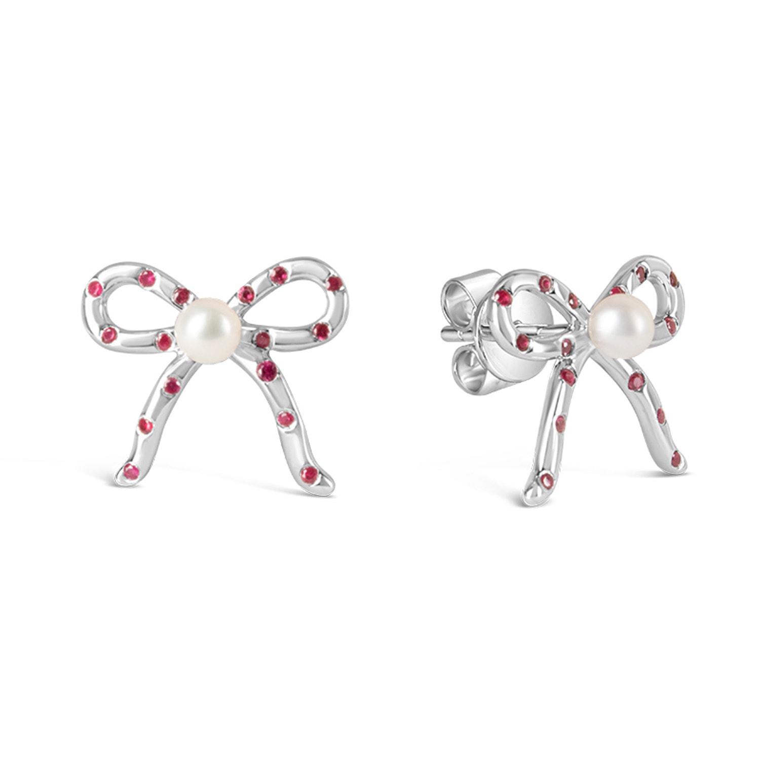Kajal Naina Women's Blushing Bow Earrings - Silver In Silver