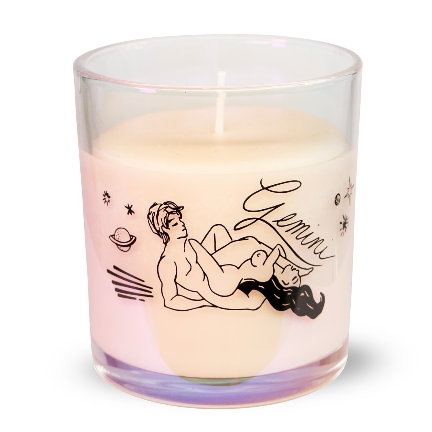 Gemini Zodiac Scented Massage Oil Candle Black Cake