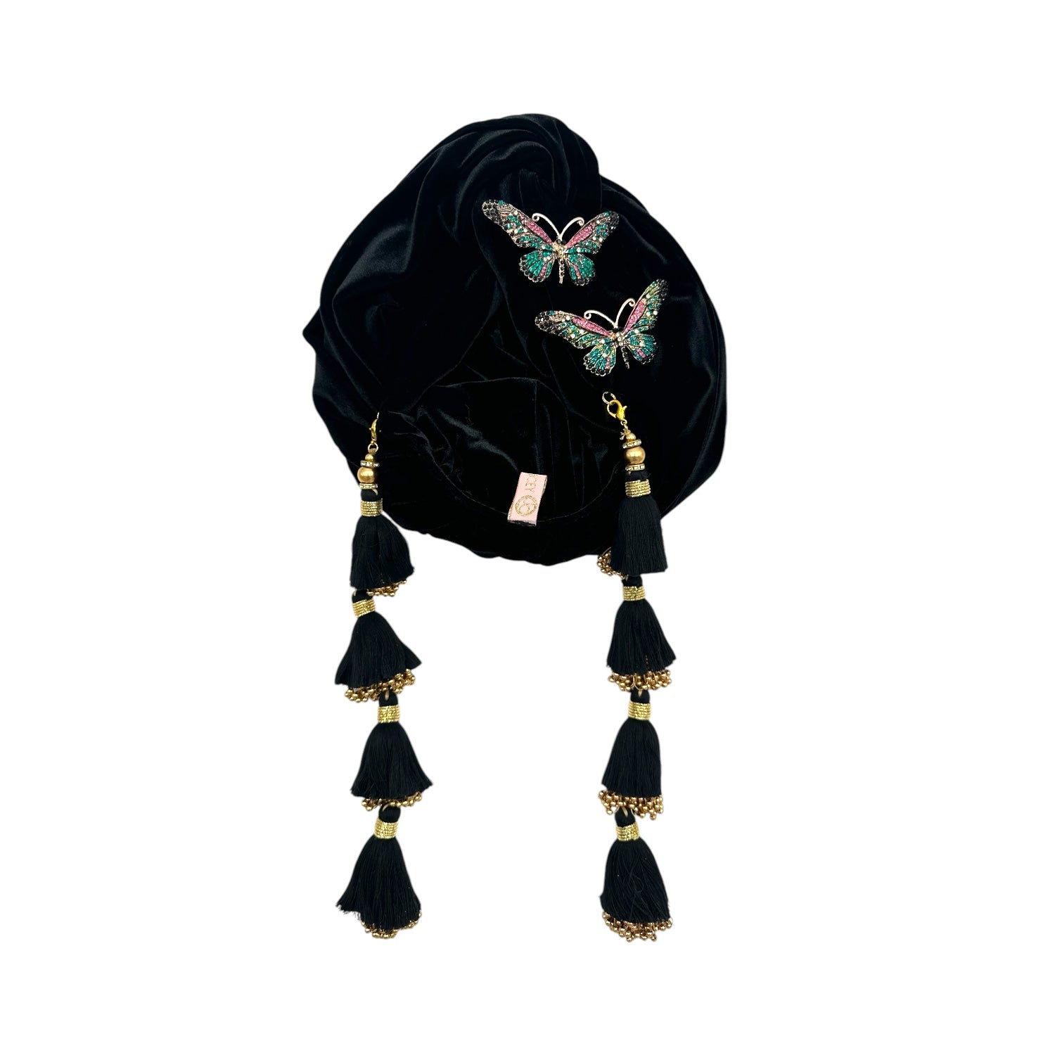 Julia Clancey Women's Black Butterfly's Dream Turban