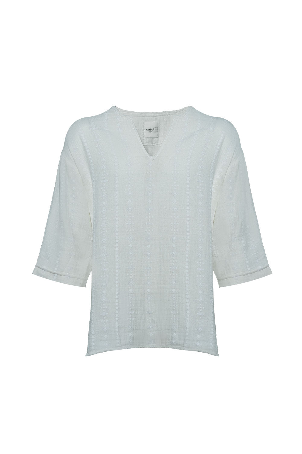 Snob Love Men's Neutrals V Neck Ecru Shirt - Ecru In Beige