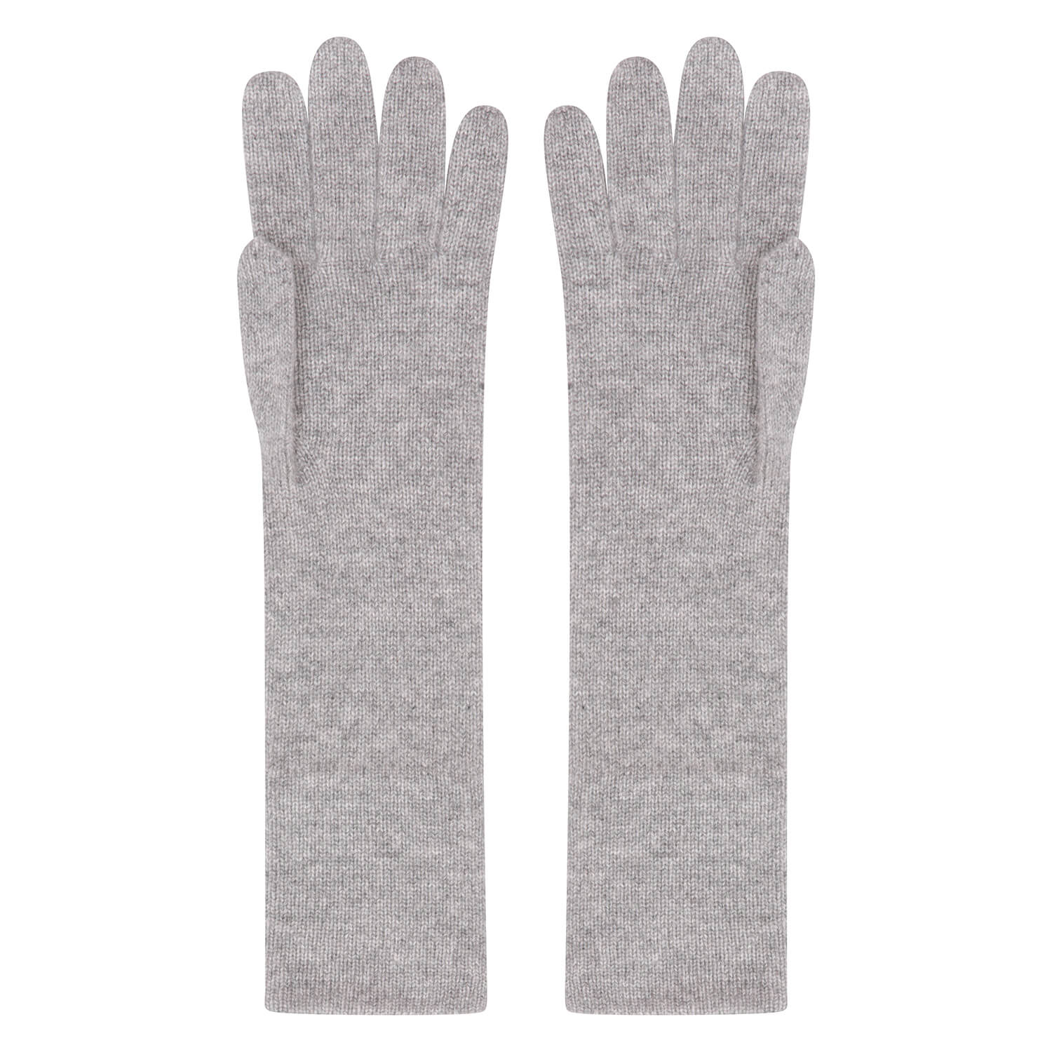 Women’s Long Cashmere Gloves - Light Grey One Size Emma Jane Knight