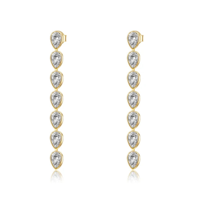 Nazzar Women's Pear Shaped Duster Gold Earrings
