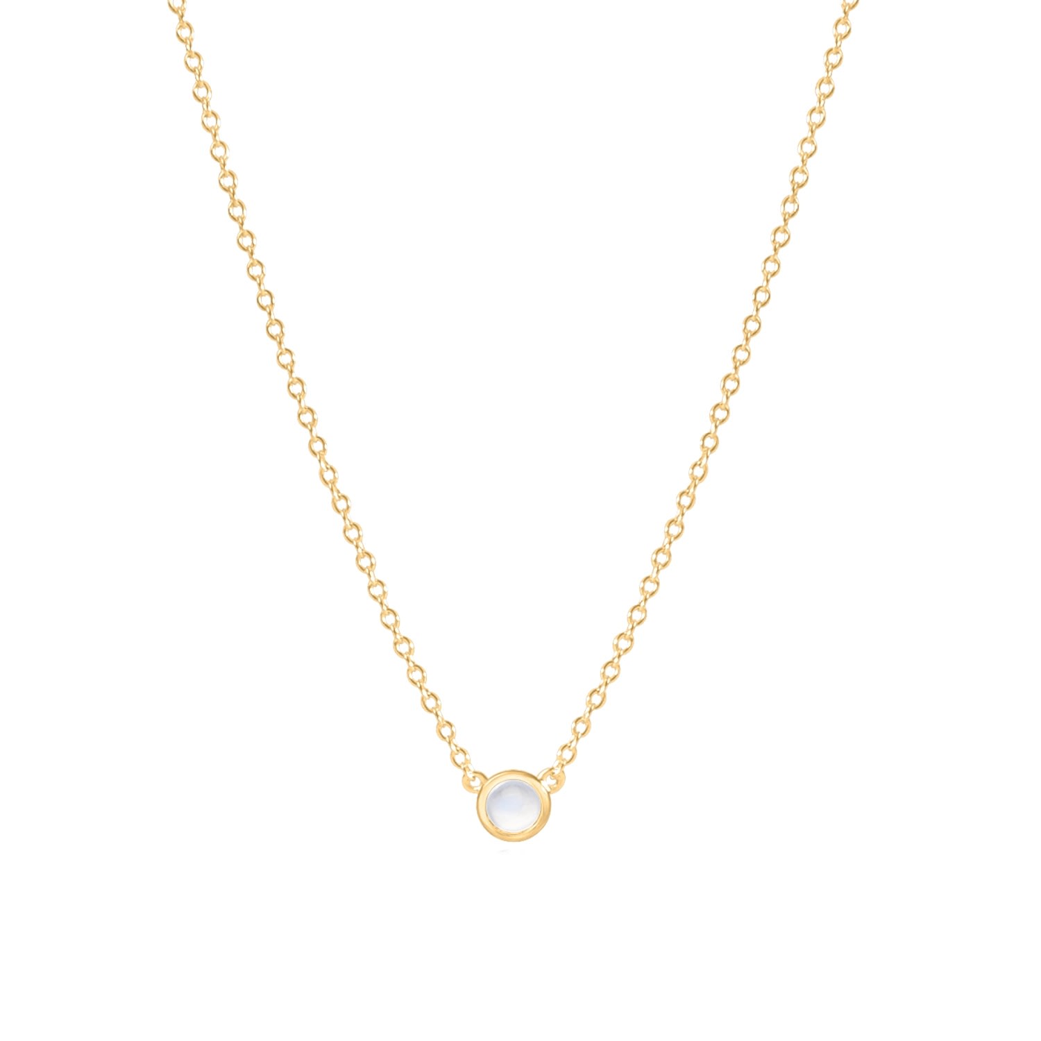 Women’s Rainbow Moonstone June Birthstone Necklace 18K Gold Vermeil La Côte Club