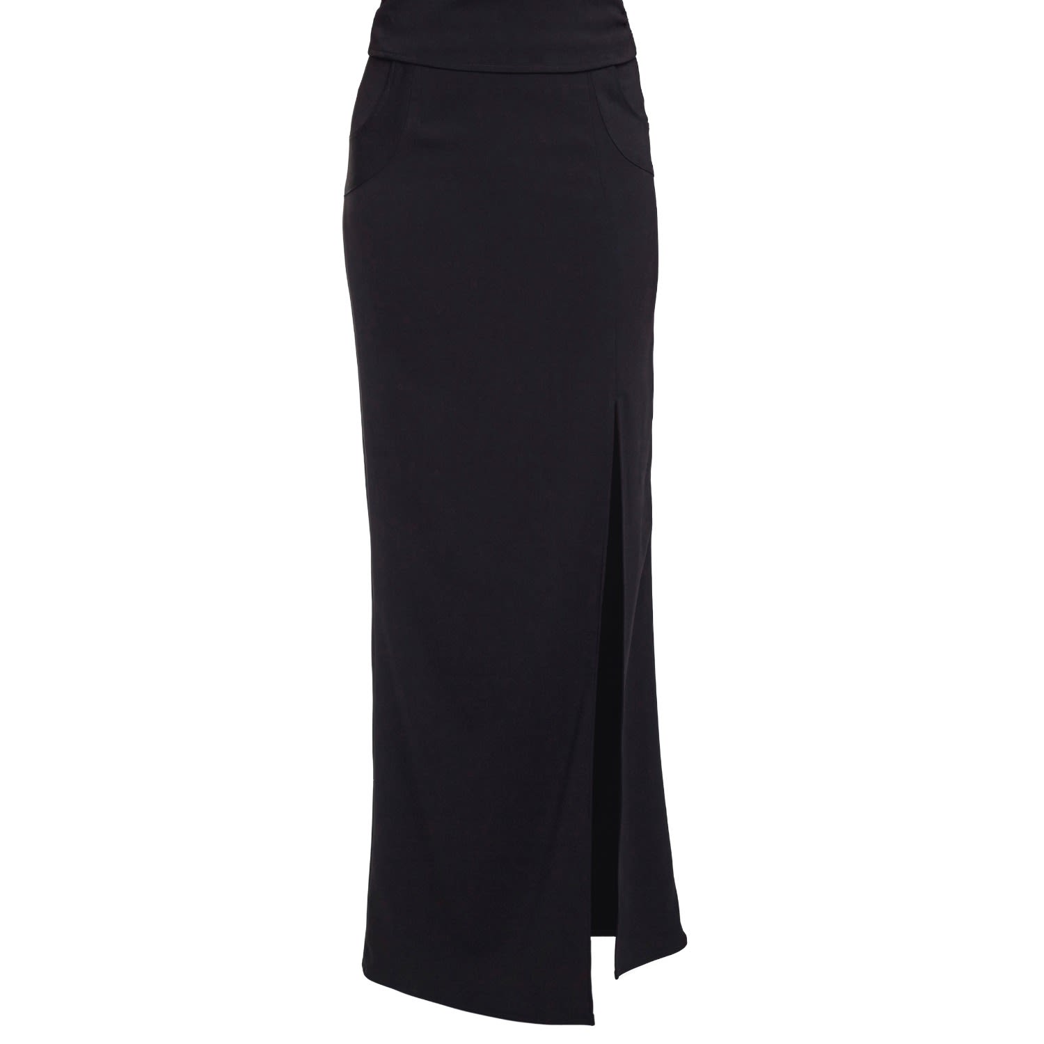 black fitted maxi skirt