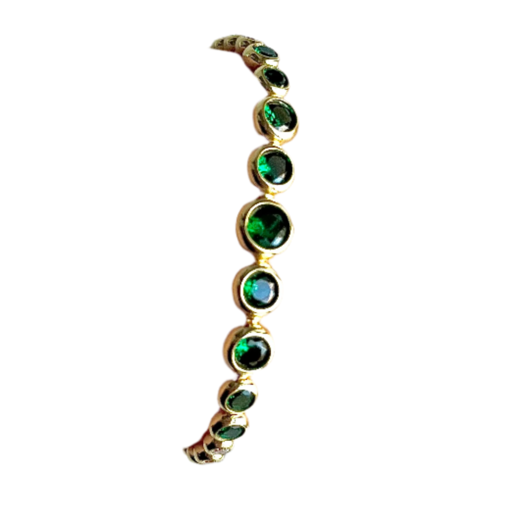 Laura Gray Women's Green Crystal Bezel Tennis Bracelet
