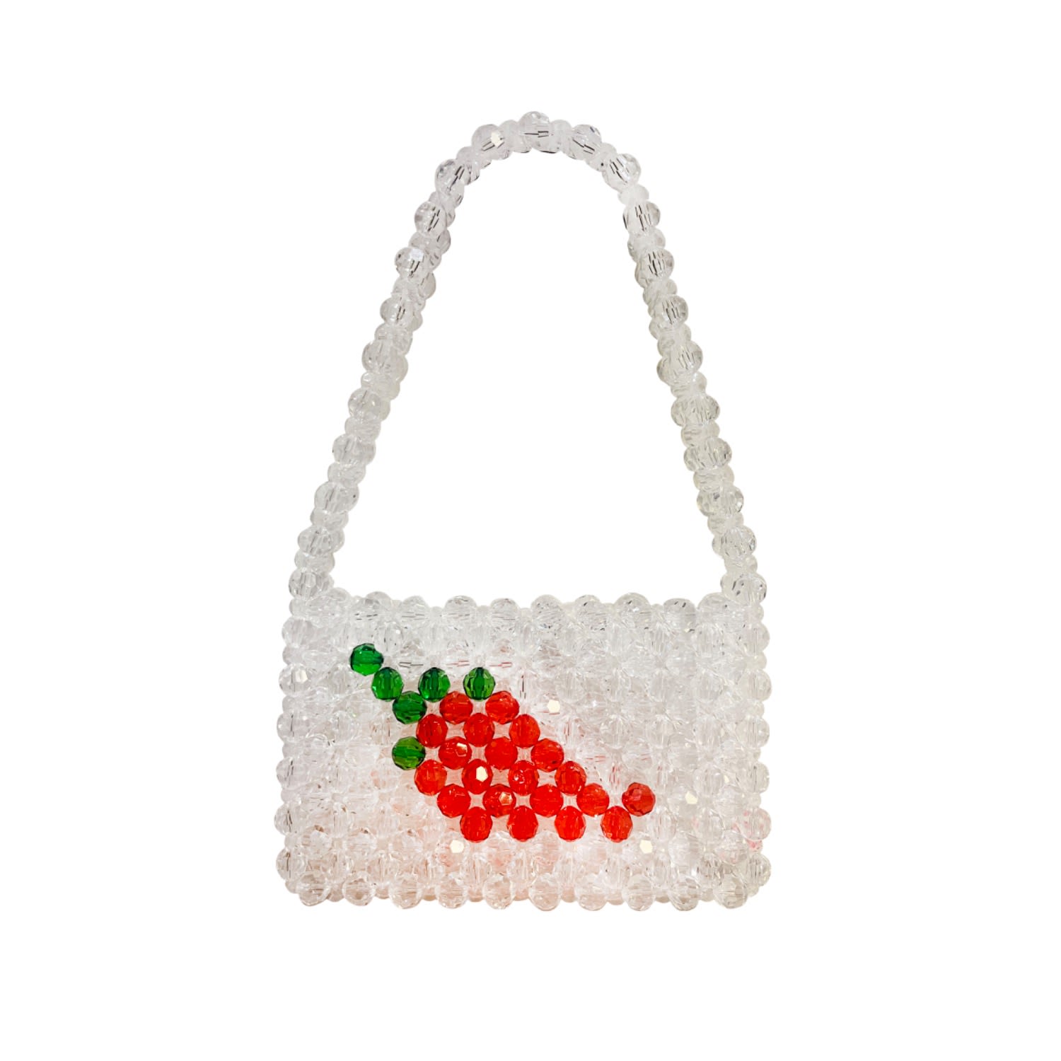 Bead Cult London Women's White / Red / Green Icon Beaded Bag · Chilli ?️ In Multi