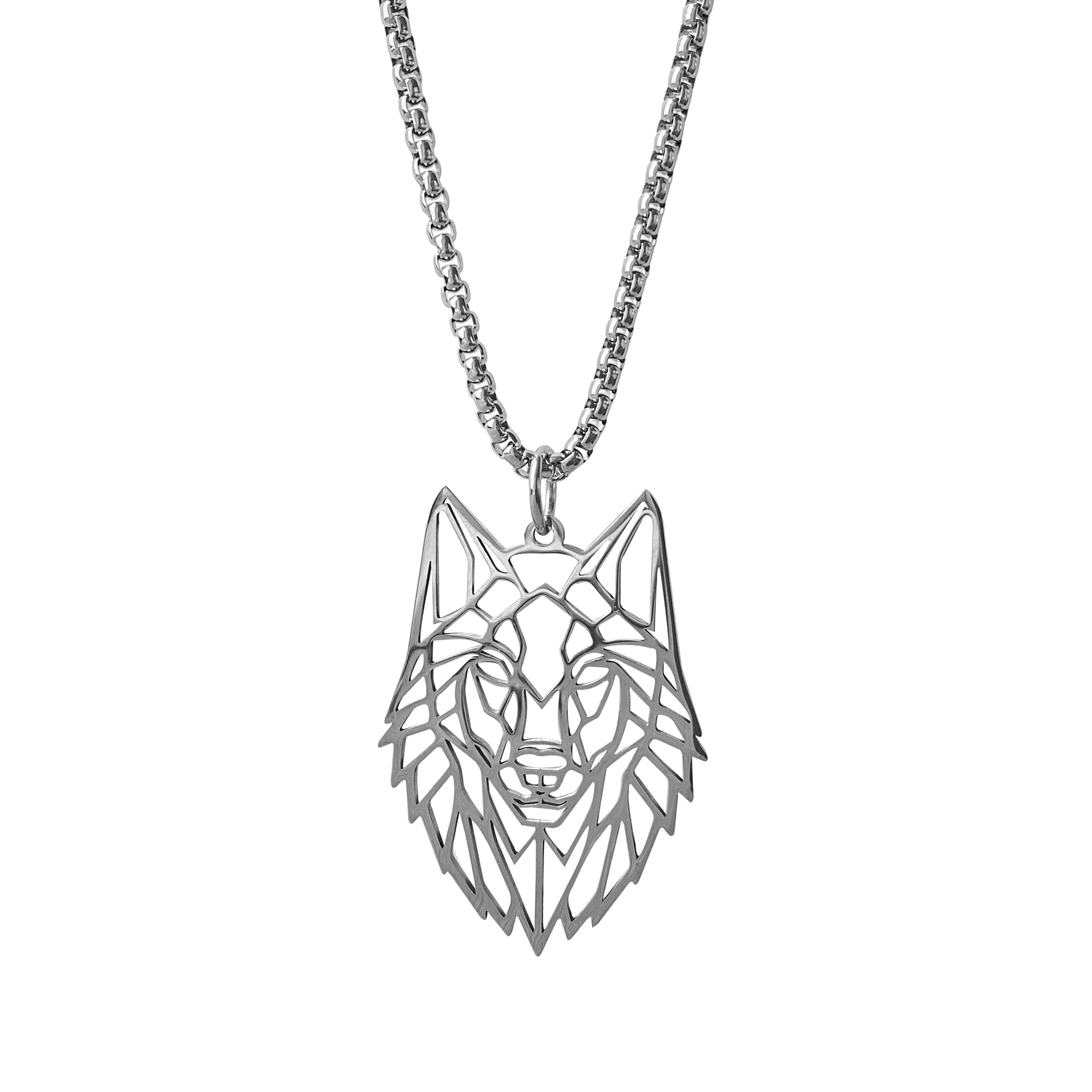 Smilla Brav Men's Silver Necklace Wolf In Silver
