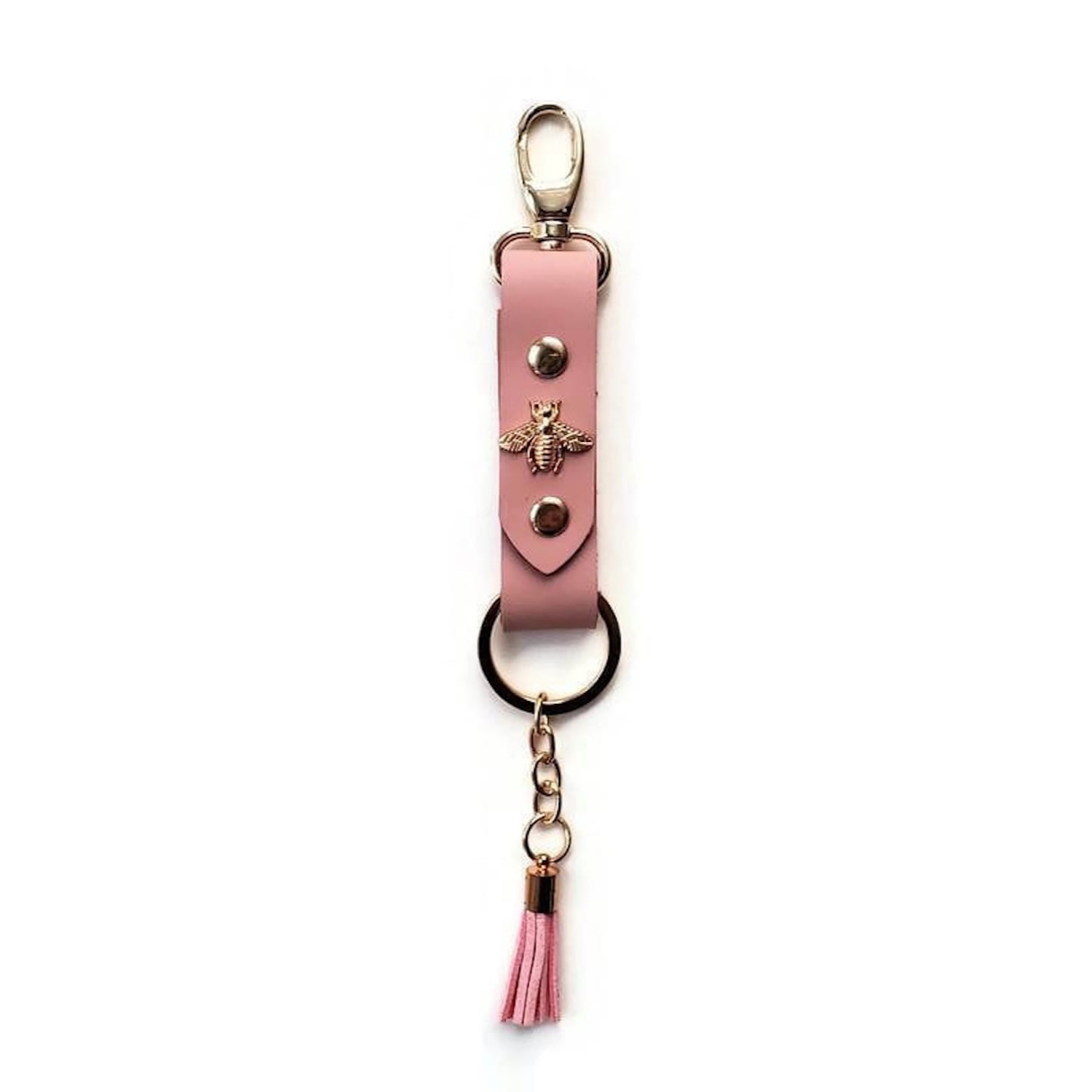 Angela Valentine Handbags Pink / Purple Light Pink Leather Keychain