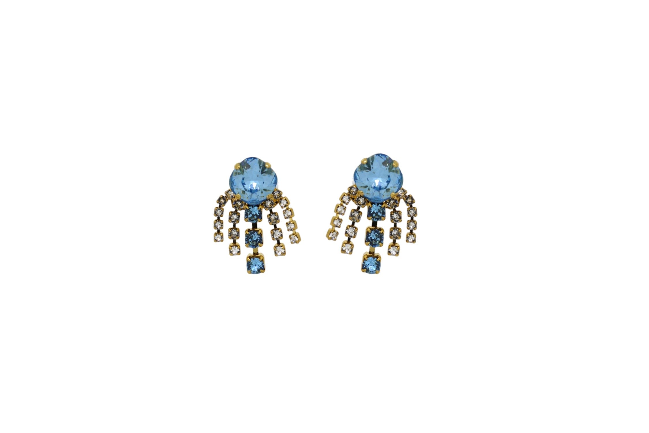 Vickisarge Women's Neutrals / Gold / Blue The Blue Sparkler In Gold