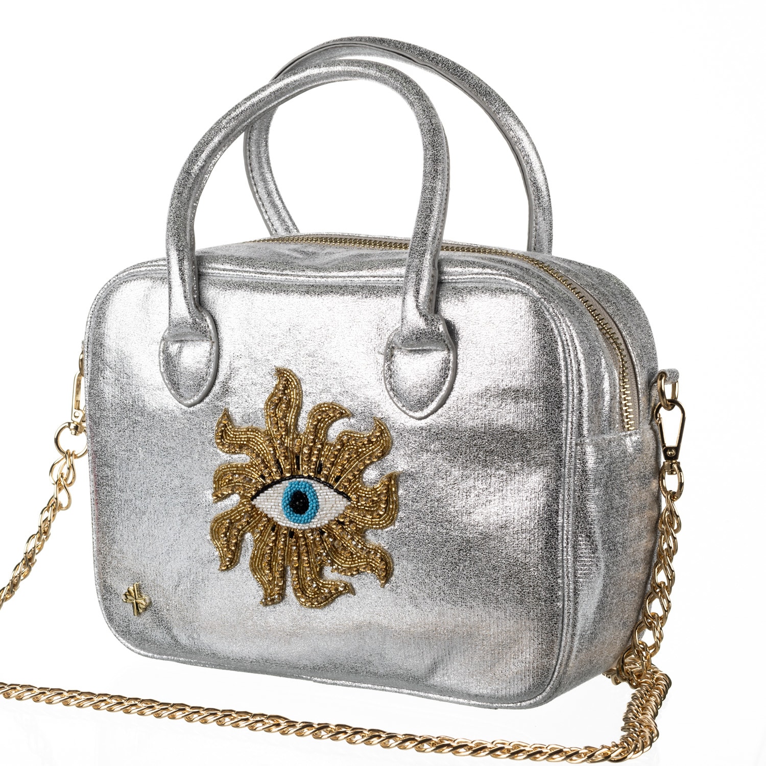 Women’s Laines London Couture Silver Metallic Bag With Embellished Mystic Eye