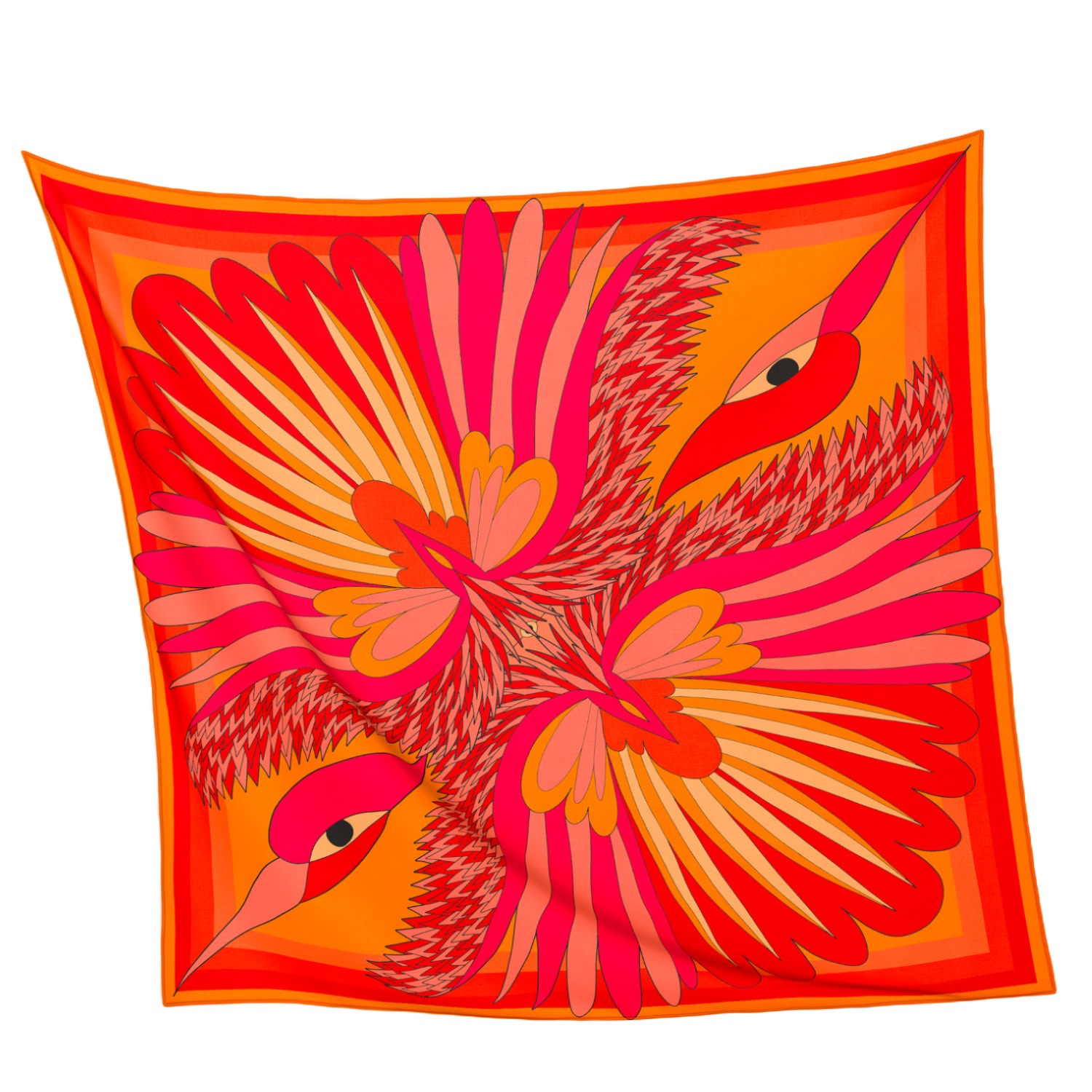 Women's Red Carnaval - Sun Yellow - The Scarf In Silk And Cotton / Design In France - Made In Italy | One Size | Creature Marseille