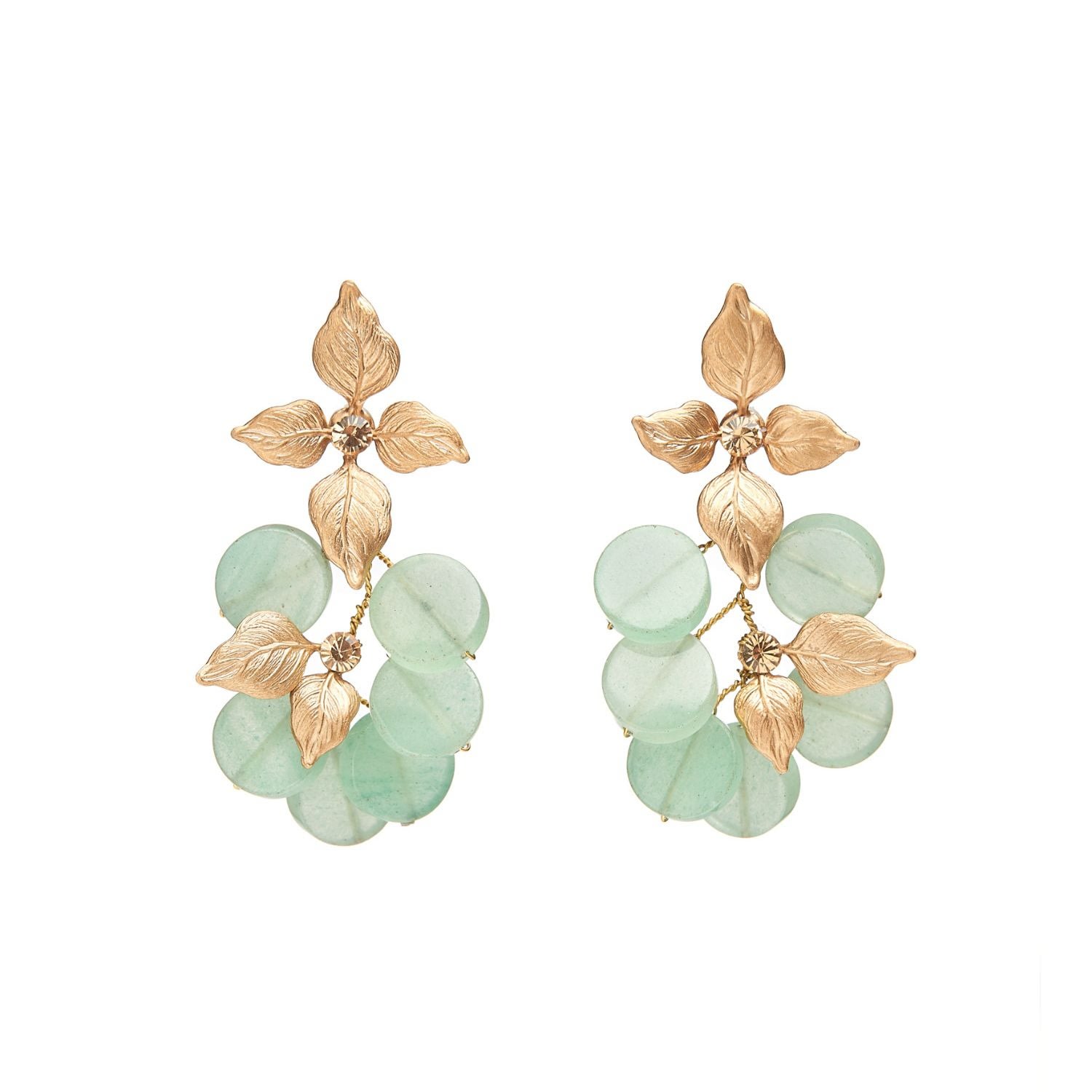 Women’s Gold / Green Siam Earrings Stephanie Browne Australia