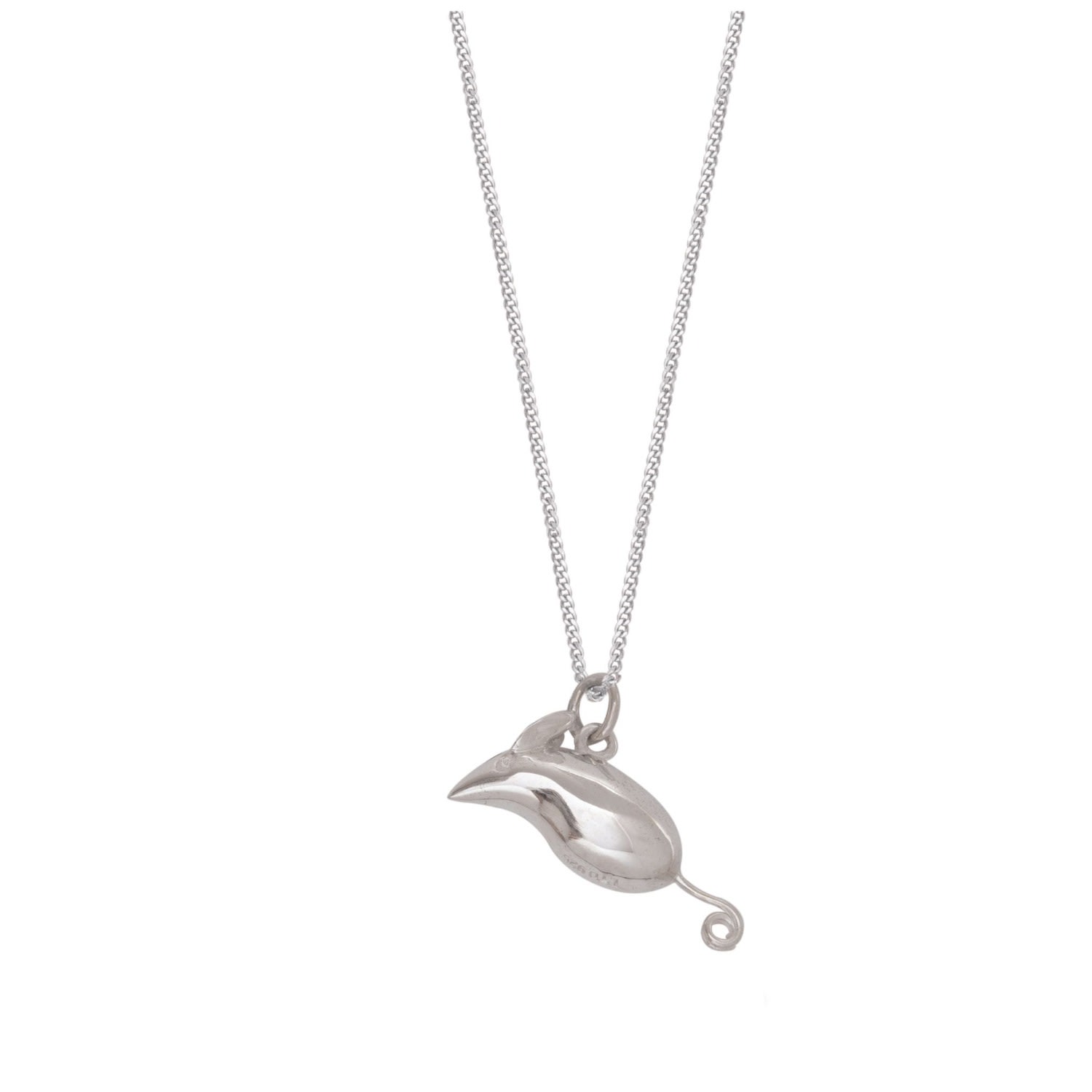 Lime Tree Design Women's Mouse Pendant Necklace Sterling Silver In Metallic
