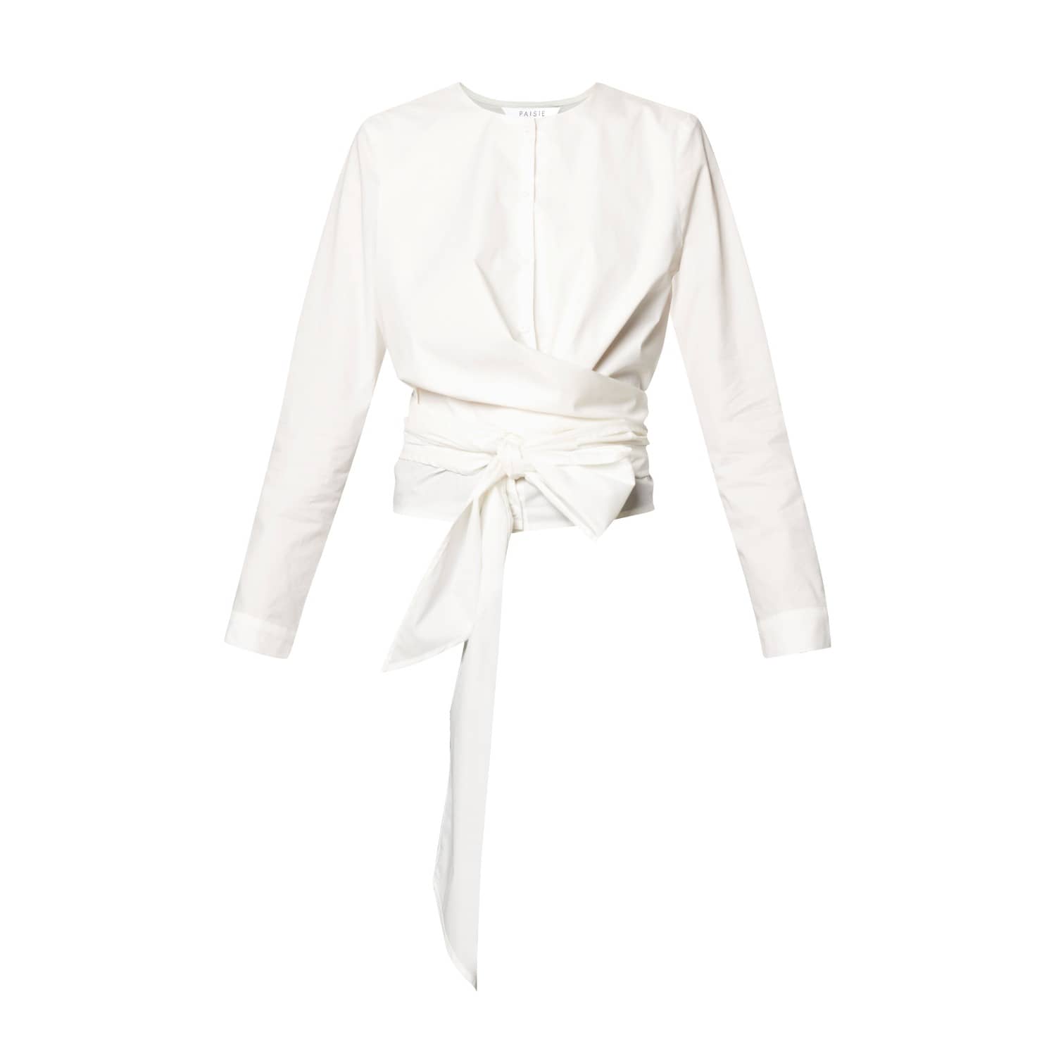 white tie waist shirt