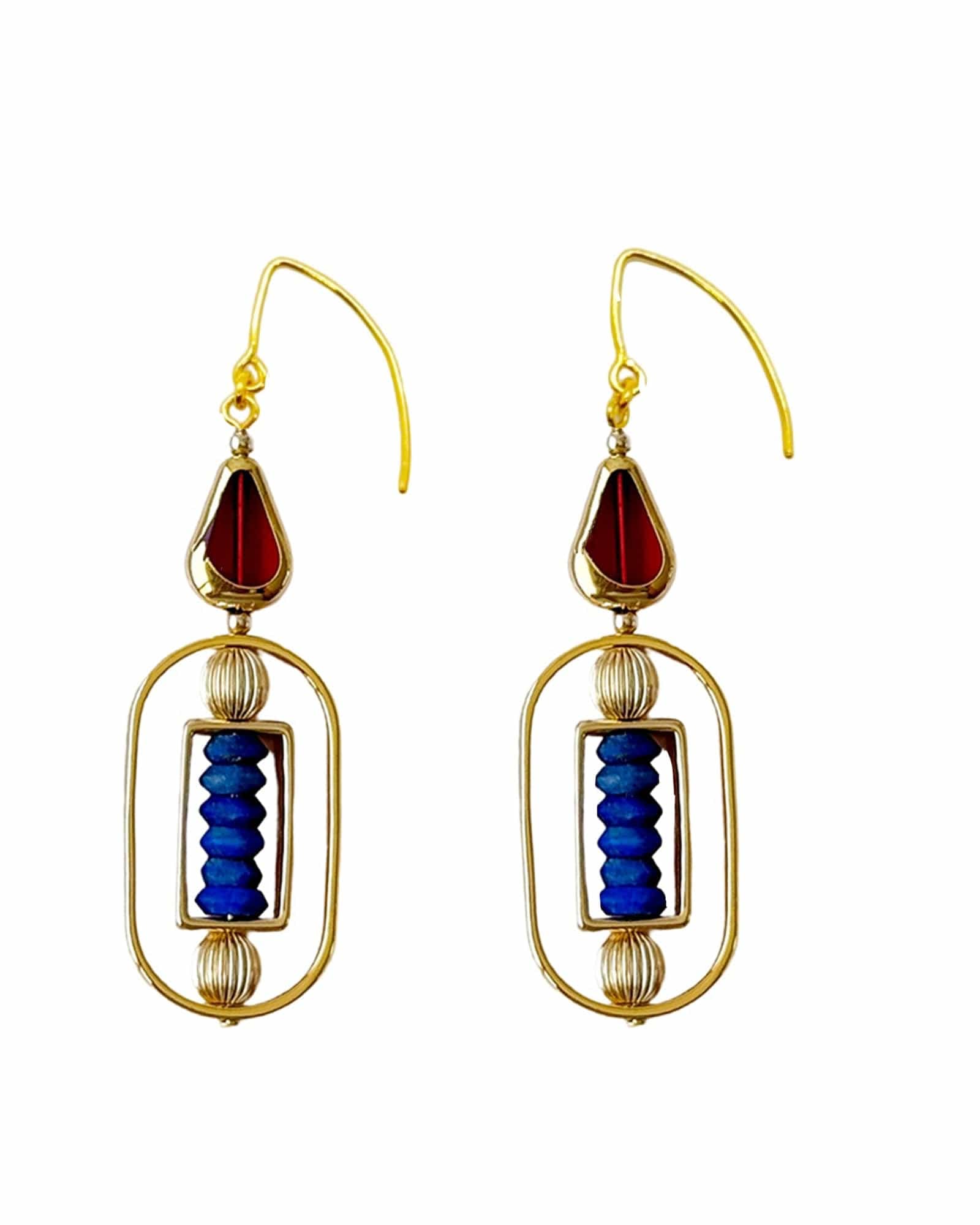 Aracheli Studio Women's Green / Blue / Red Art X Lapis Lazuli Earrings In Multi