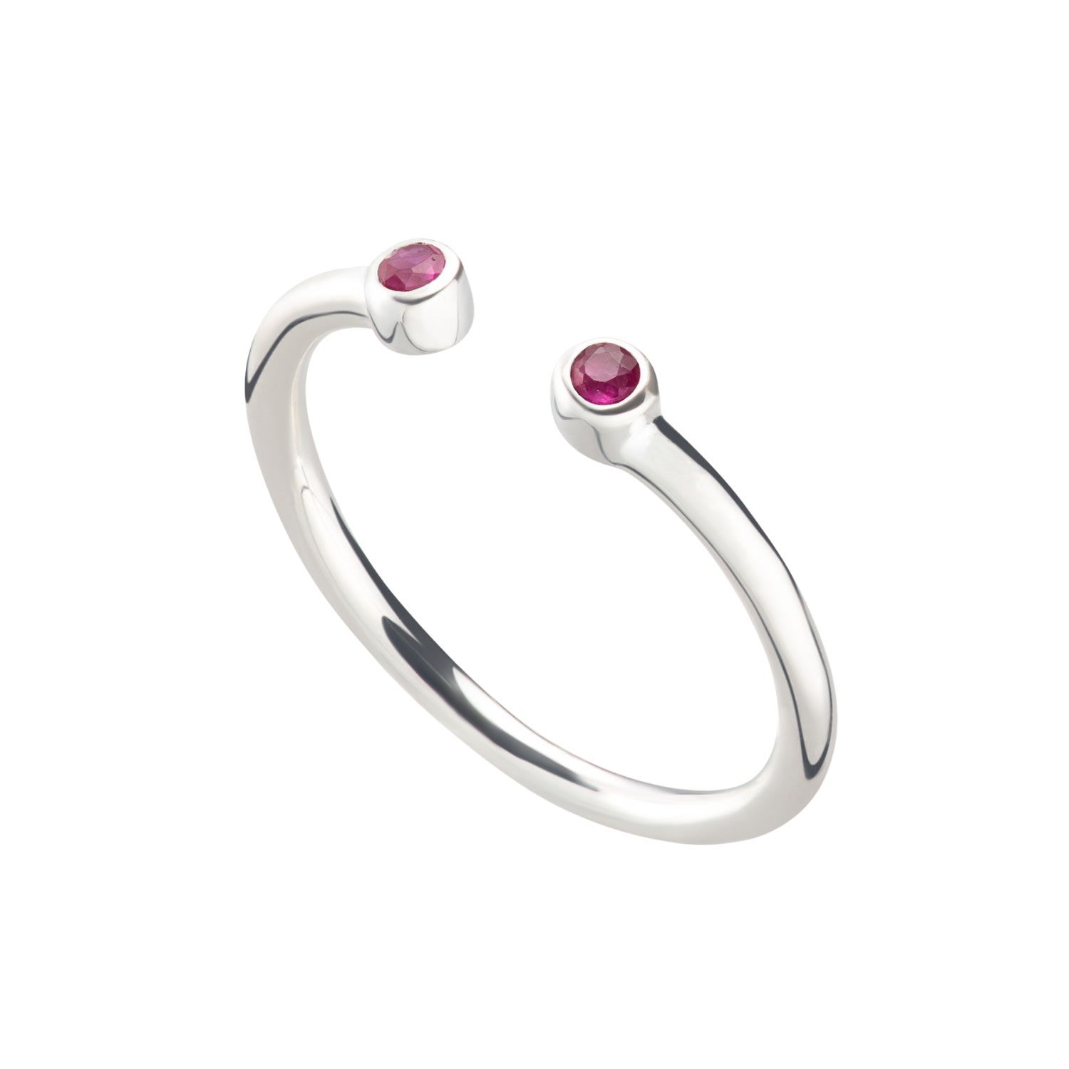 Women’s Red / Silver July Birthstone Open Style Ring - Ruby Lily Charmed