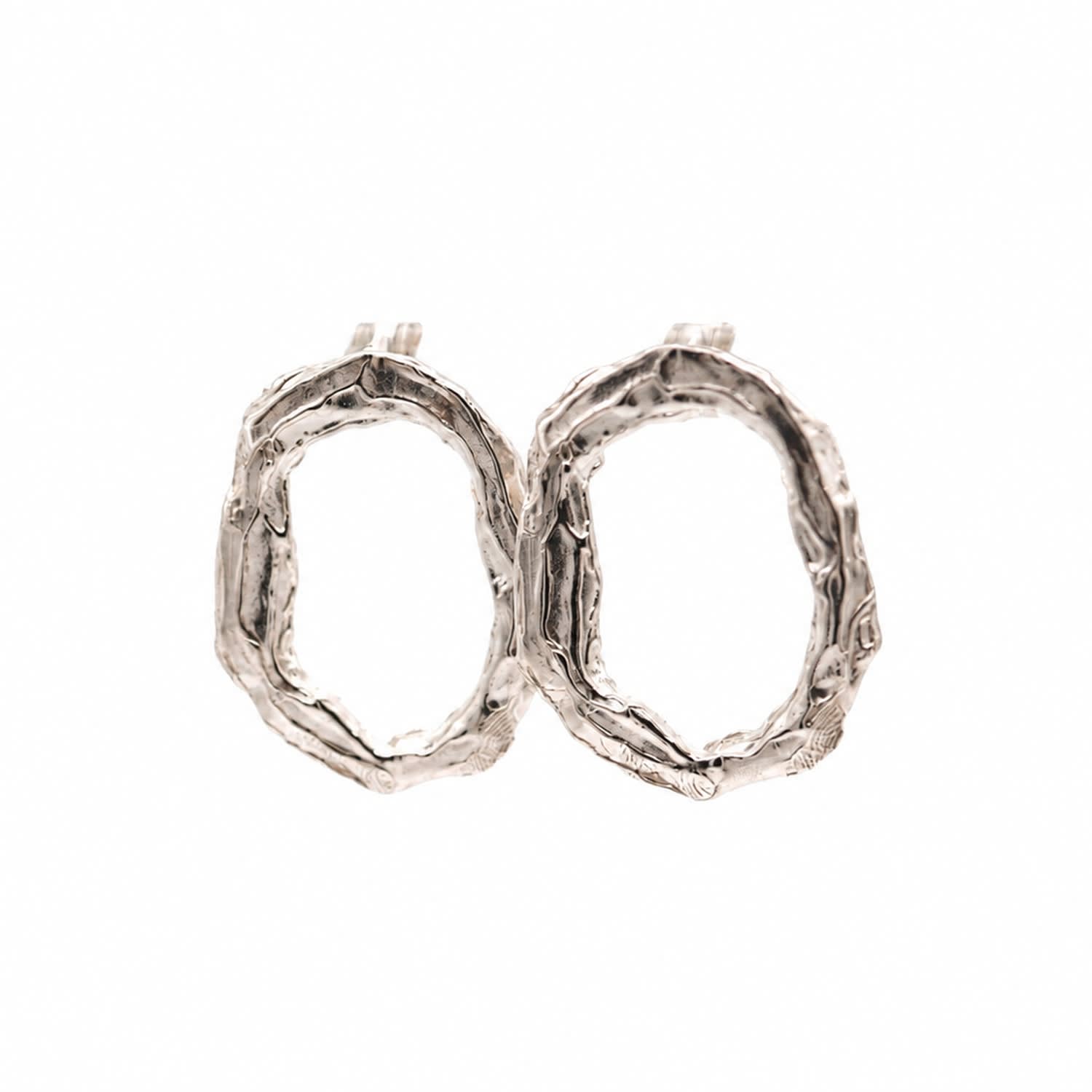 De Roms Women's The Dusk Molten Stud Earrings - Silver