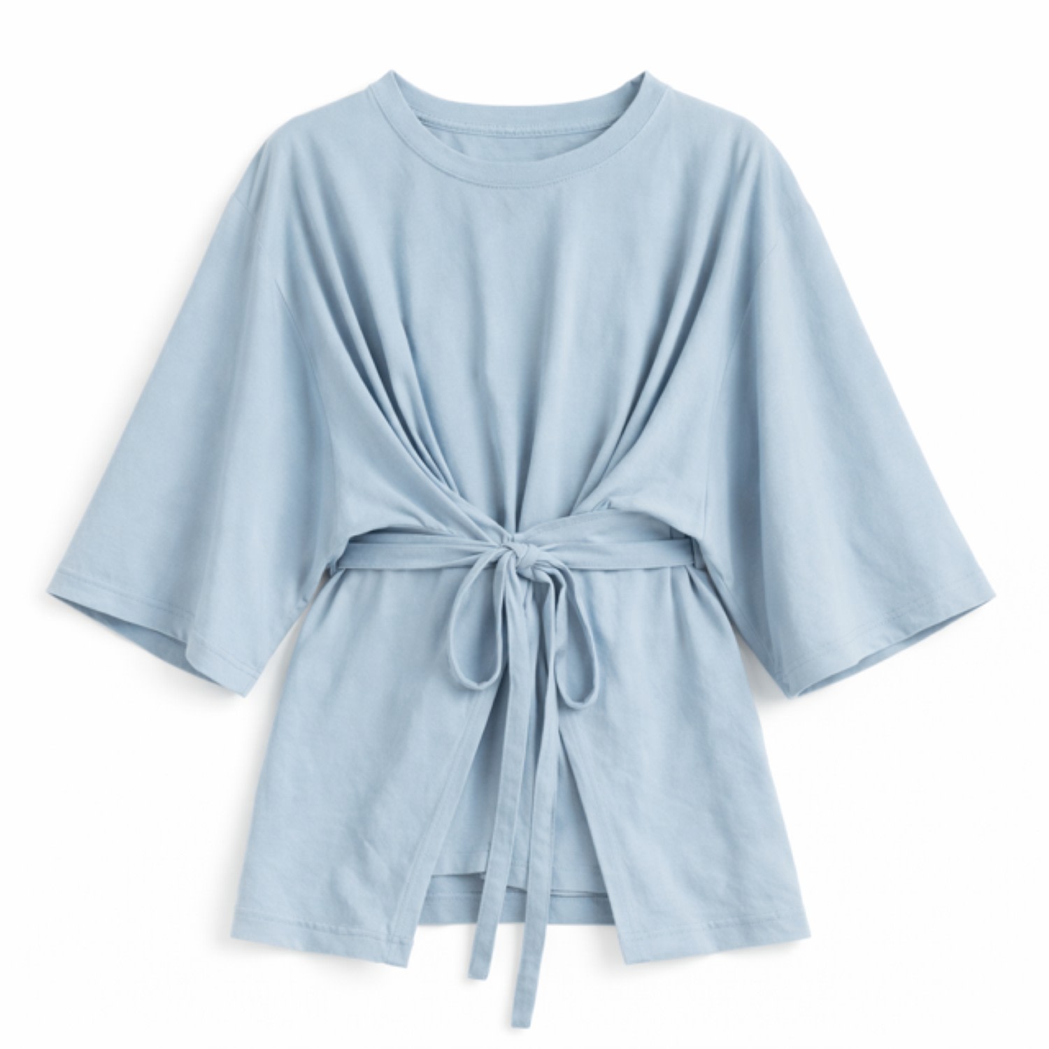 Loup Clothing Women's Wrap Tie Tee Powder Blue