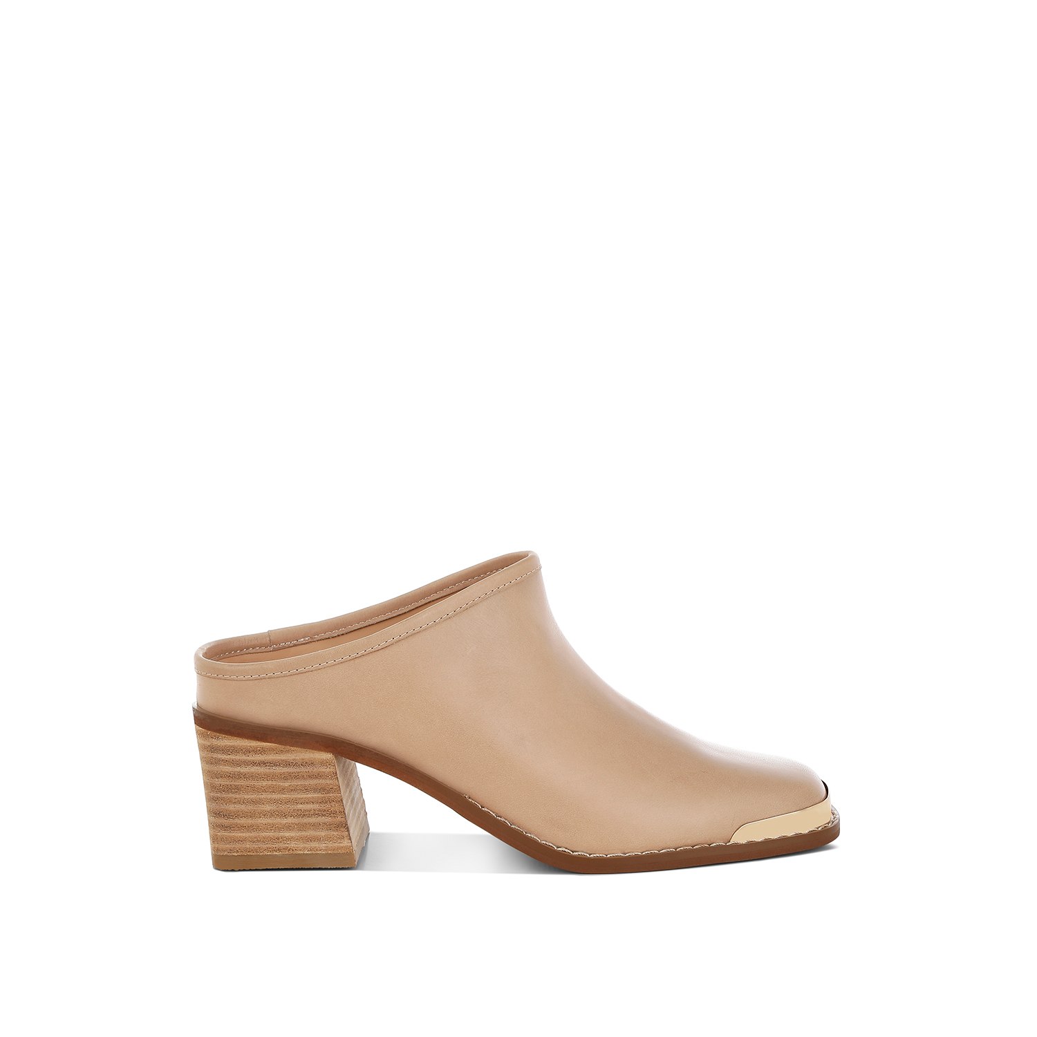 Rag & Co Women's Neutrals Bottani Genuine Leather Slip-on Mules In Beige In Beige/black